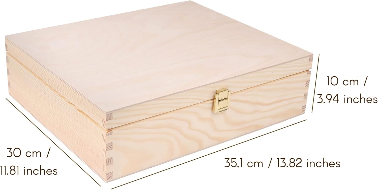 Caja de madera de vino sin pintar para almacenamiento de regalo, 3 botellas, 13.81 x 11.81 x 3.93 pulgadas, soporte de madera natural, caja de lujo