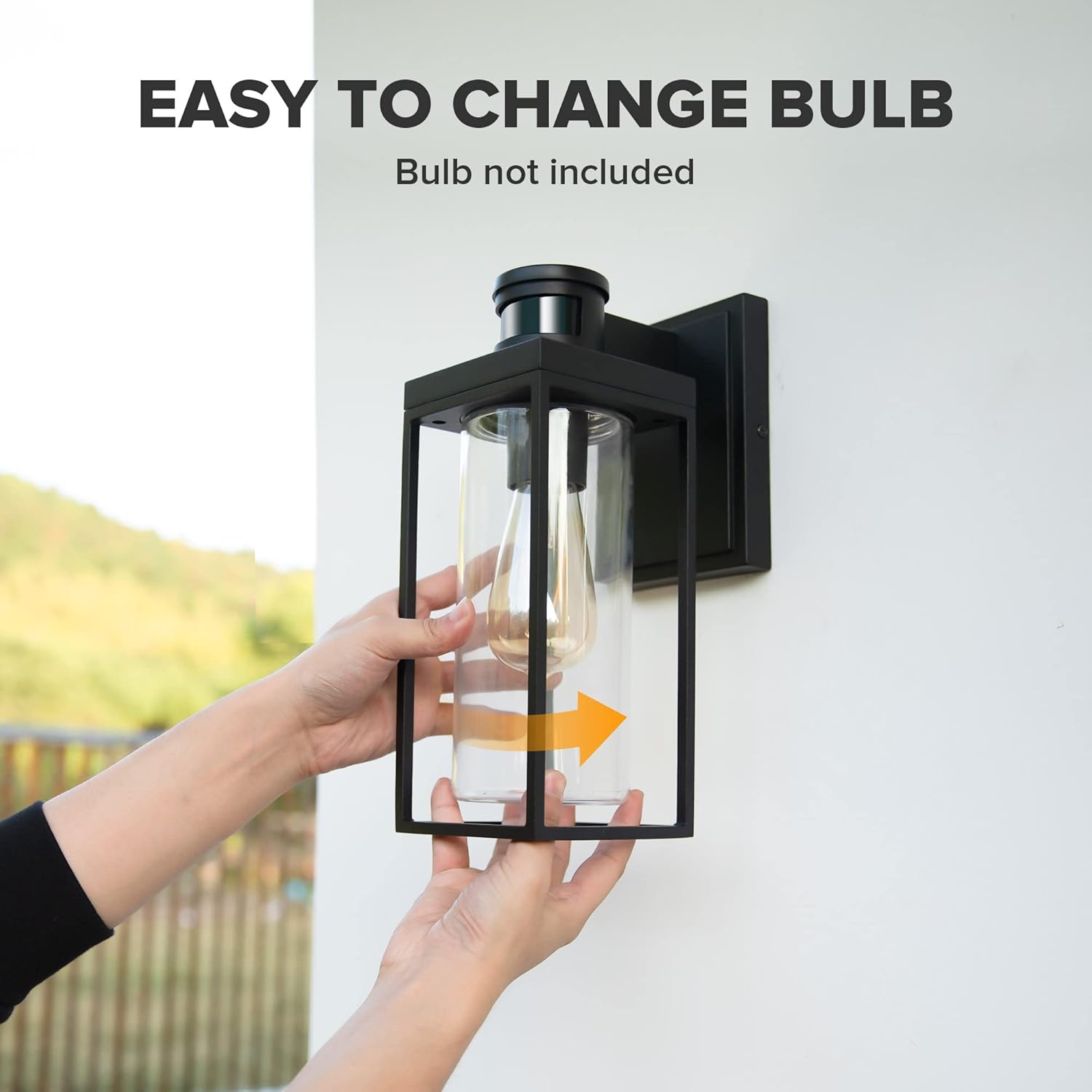 LUTEC Lámpara de pared exterior con sensor de movimiento, aplique de pared exterior del atardecer al amanecer, linterna de pared de aluminio