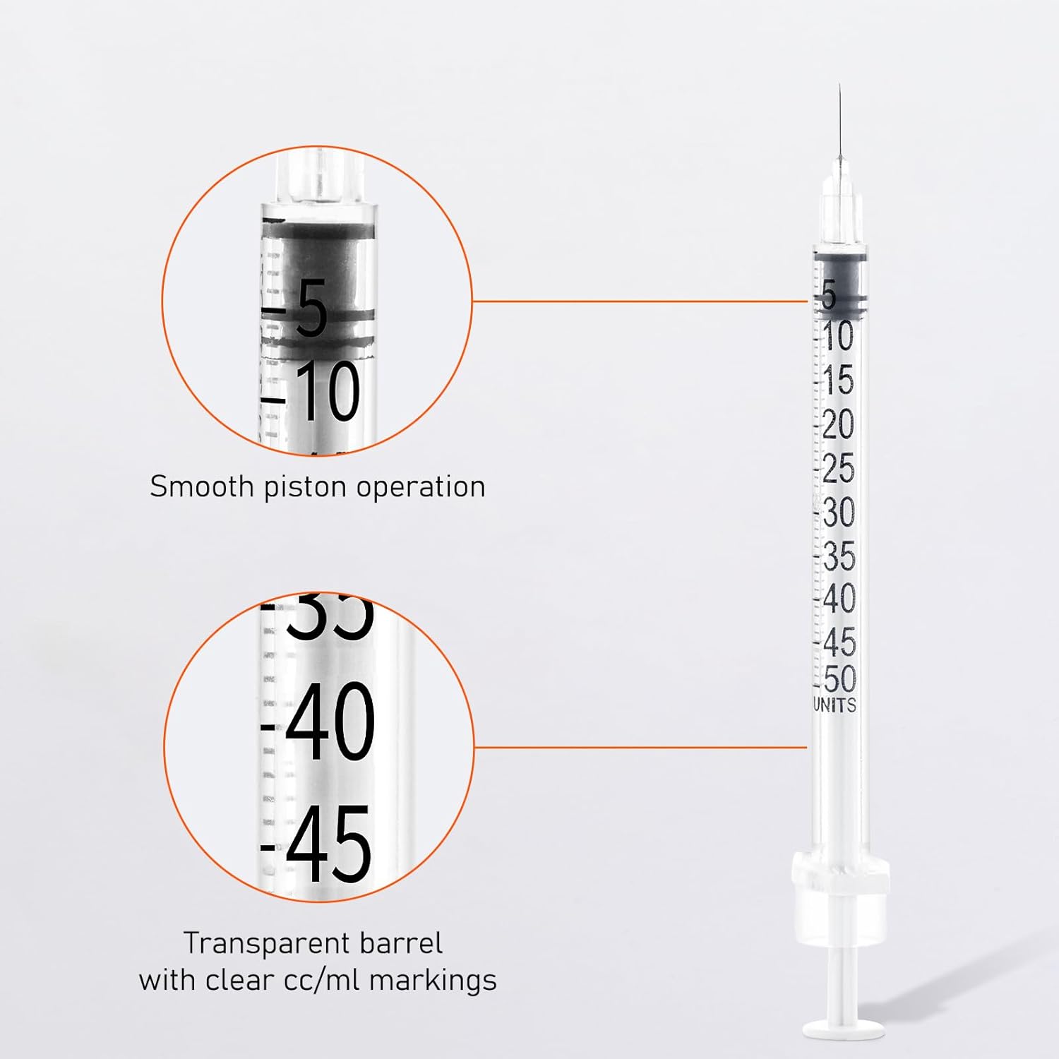 U-100 10.1 fl oz 30ga Jeringa desechable y 30G x 0.315 in (516″), suministros de dispensación de laboratorio, paquete de 20