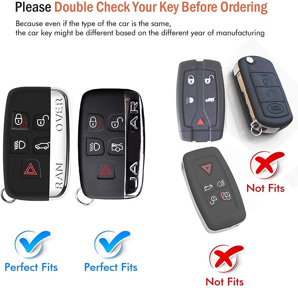 Intermerge Funda para llavero para Range Rover Evoque Velar Sport Discovery Freelander2 LR4 Land Rover Sport y Jaguar XF XJ XE F-PACE F-TYPE 5