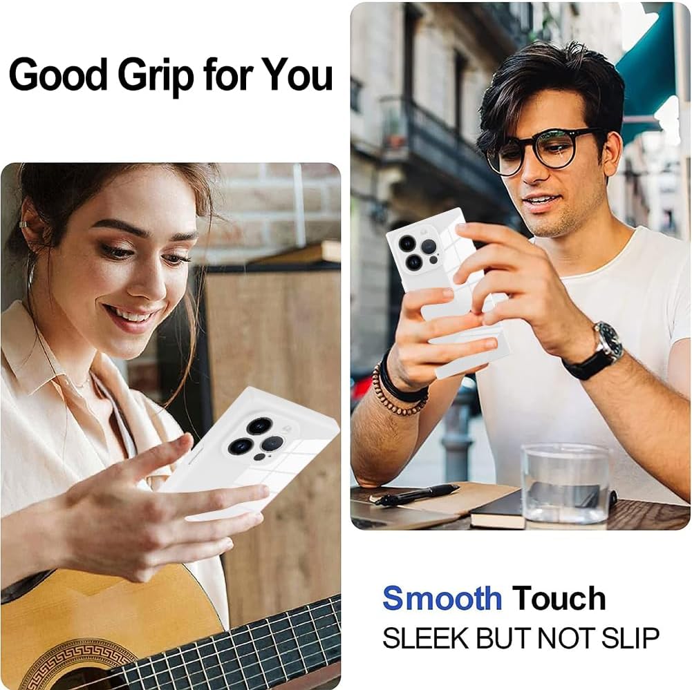BITOBE Diseñada para iPhone 15 Pro, funda cuadrada linda para mujeres, niñas y hombres, funda protectora suave de TPU inalámbrico de 6.1 pulgadas,