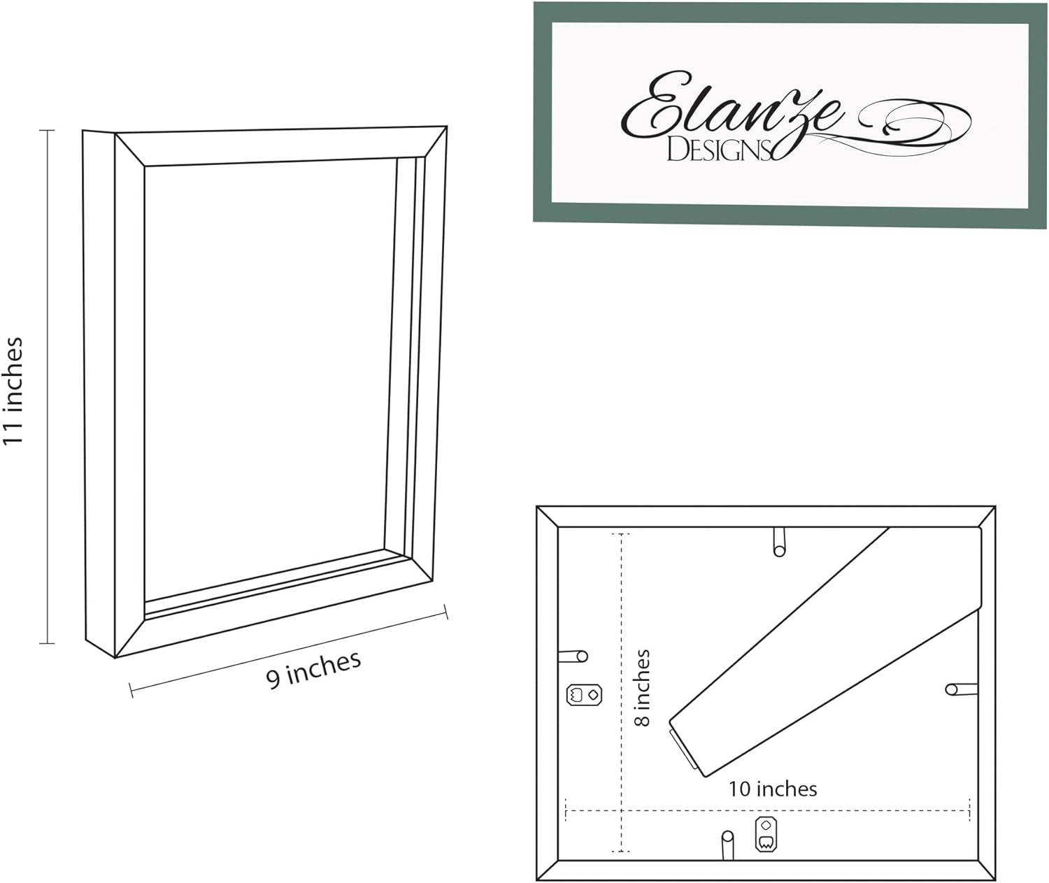 Elanze Designs 25th Anniversary Love Never Fails – Marco de fotos de madera negra (8 x 10 pulgadas)