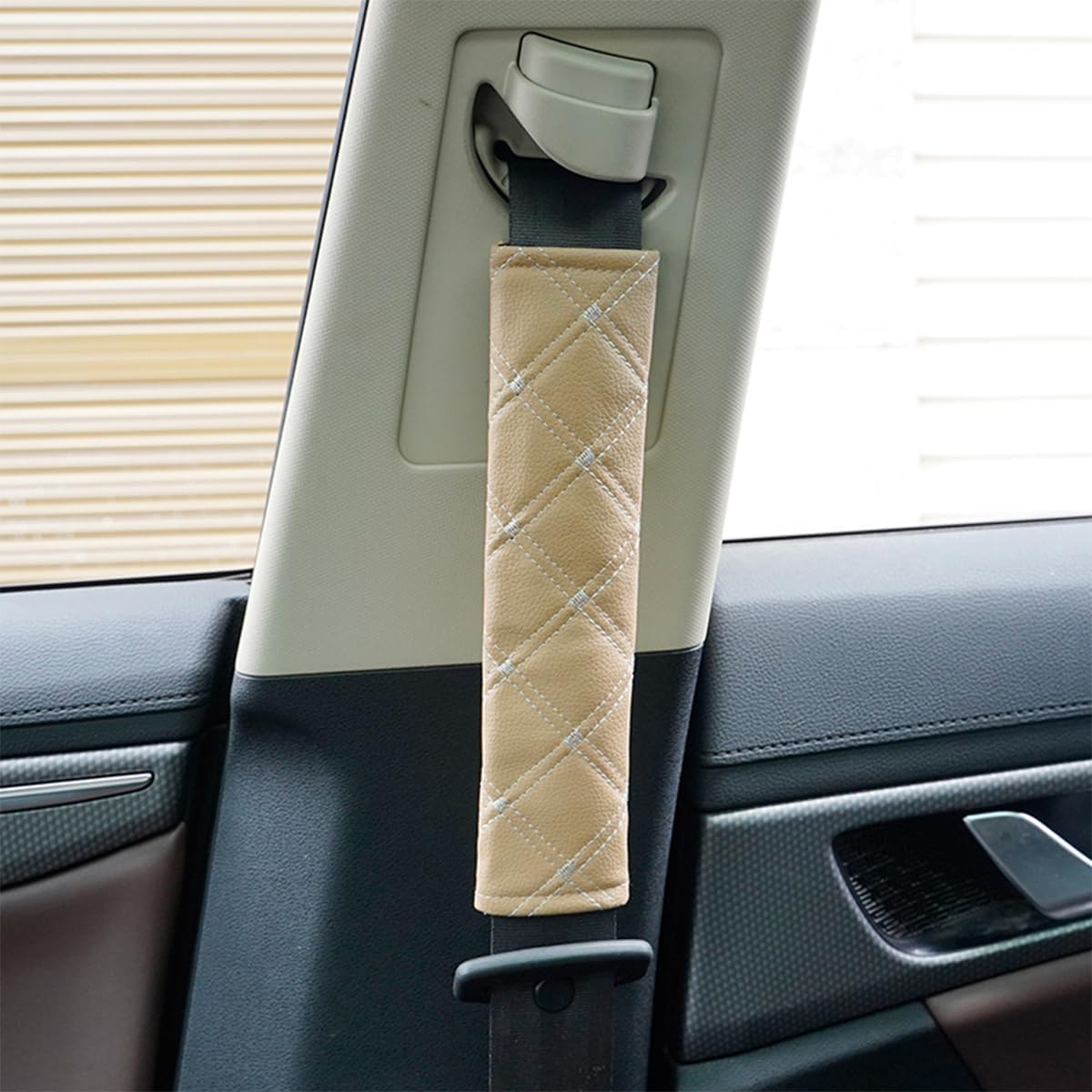 AICEL 2 fundas para cinturón de seguridad de automóvil, fundas de piel sintética para cinturón de seguridad, protector de hombro suave y
