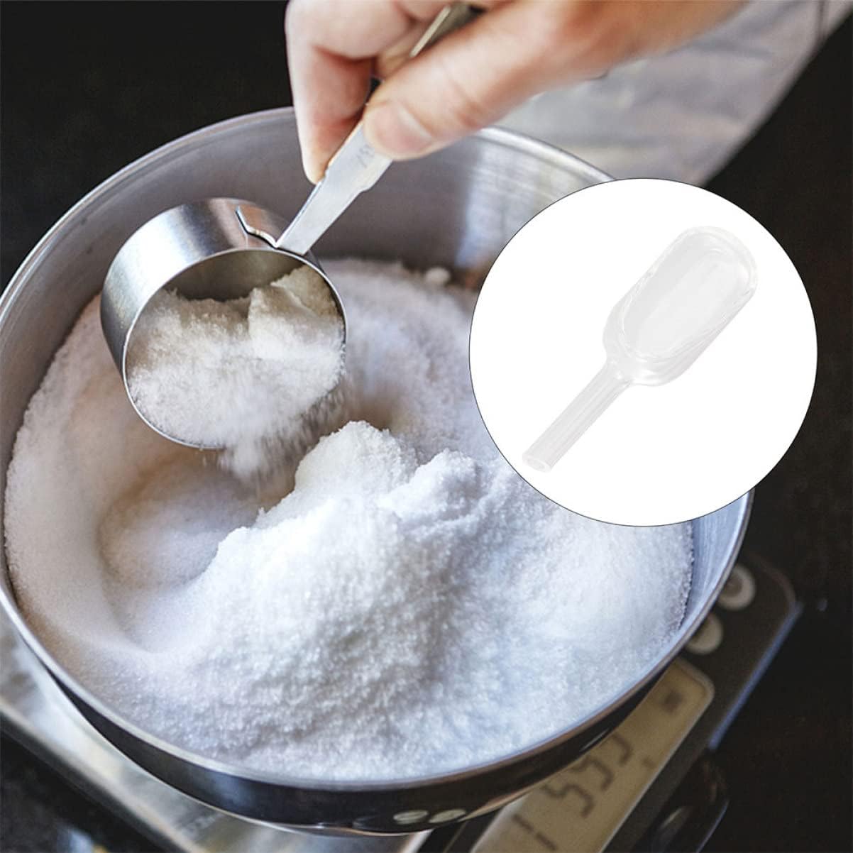 2 cucharas de pesaje digital multiuso como harina profesional, transparente, azúcar, cucharas, herramientas, especias, cristalería de cocina, café,