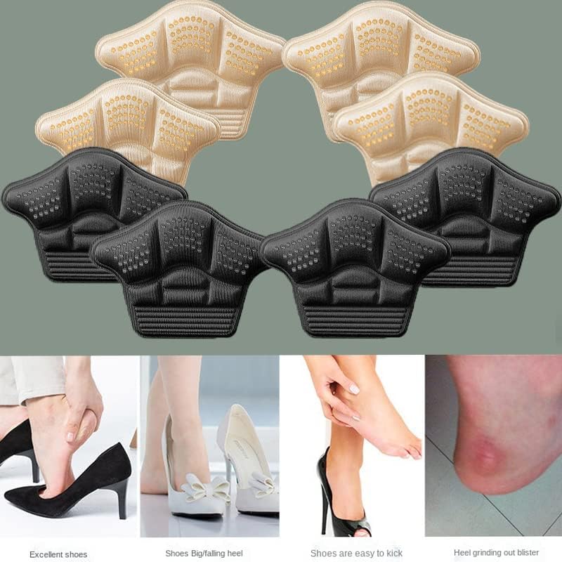 Insertos de cojín en la parte posterior del talón, 8 almohadillas de agarre para botas, zapatos sueltos demasiado grandes, almohadilla de zapatos