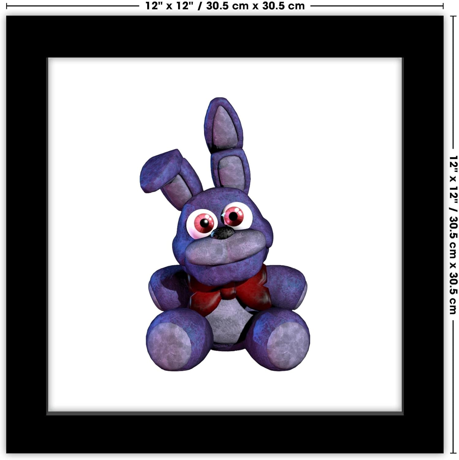 Trends International Gallery Pops Five Nights at Freddy’s – Póster de pared de Bonnie Plushie, 12 x 12 pulgadas, versión enmarcada en negro