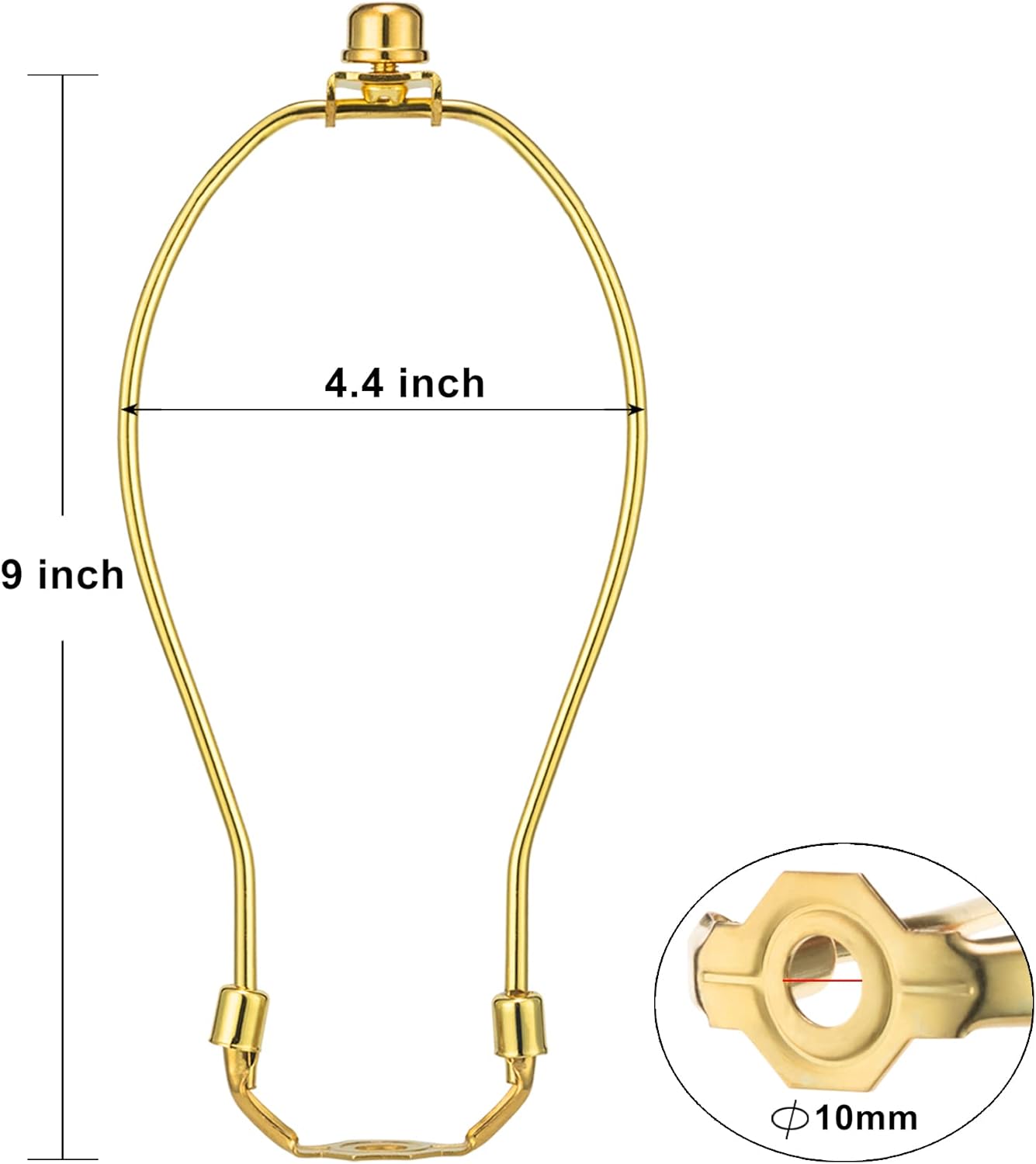 Soporte de arpa desmontable de 9 pulgadas para lámparas de mesa y de pie, 2 juegos de soporte de pantalla de lámpara resistente con sillín estándar