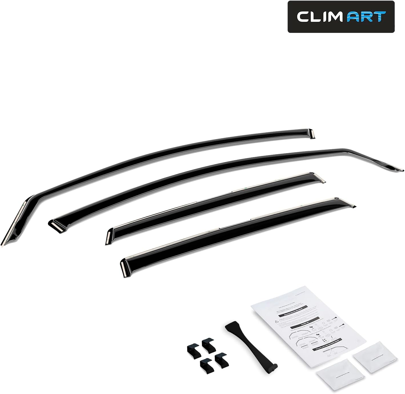 CLIM ART Protectores de lluvia increíblemente duraderos en canal compatibles con Honda CR-V 2012-2016, deflectores de ventana originales, viseras de