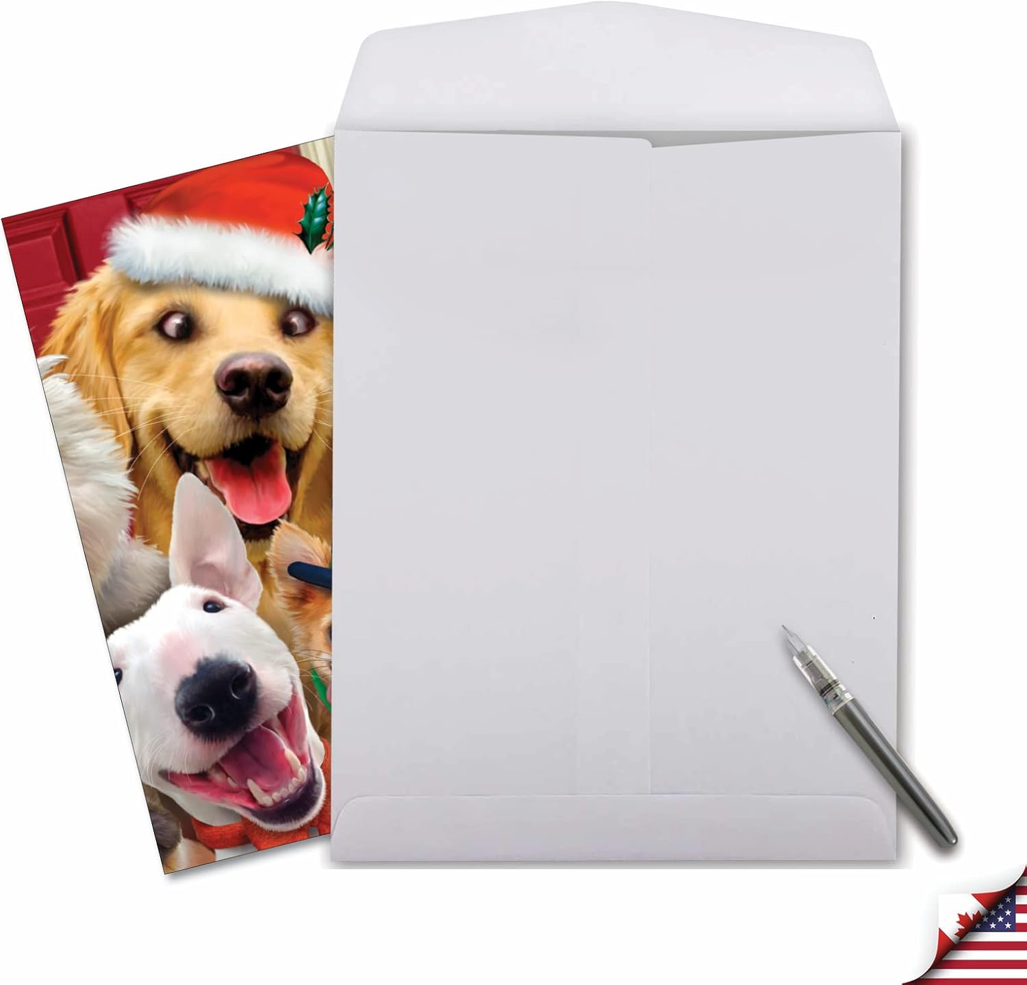 The Best Card Company – Tarjeta de Navidad Big Group (8.5 x 11 pulgadas) – Animales divertidos, tarjeta de felicitación festiva de todos nosotros –