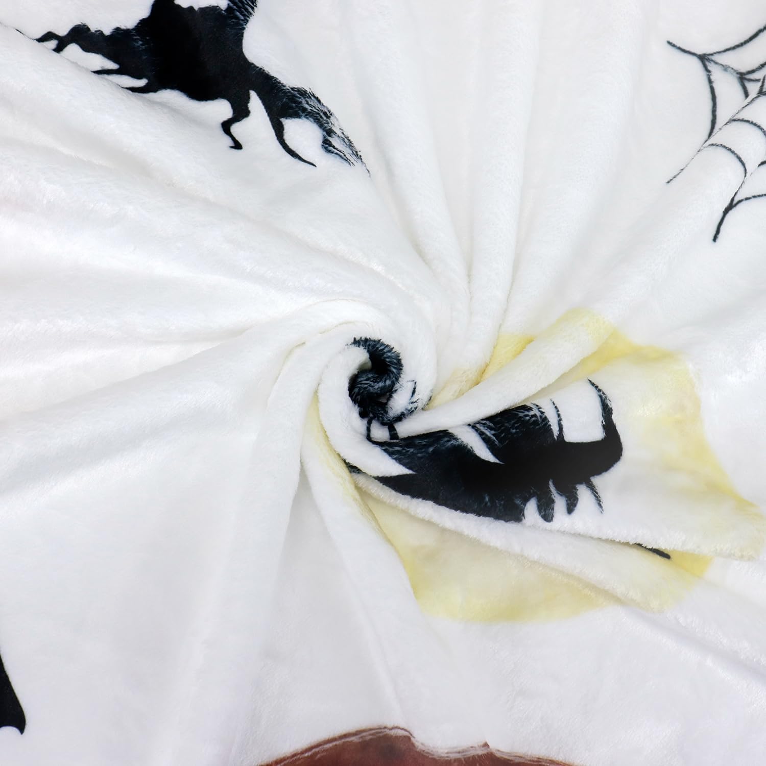 Manta de Halloween con telarañas de calabaza, manta negra de murciélago y bruja, decoración de Halloween, manta de franela súper suave para cama,