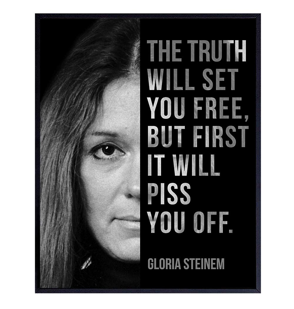 Gloria Steinem, Room Decor for Women – Home, Bedroom Wall Art Decoration – Feminist Gift for Her, Girlfriend, Wife, Gay, Lesbian, Woman – 8×10