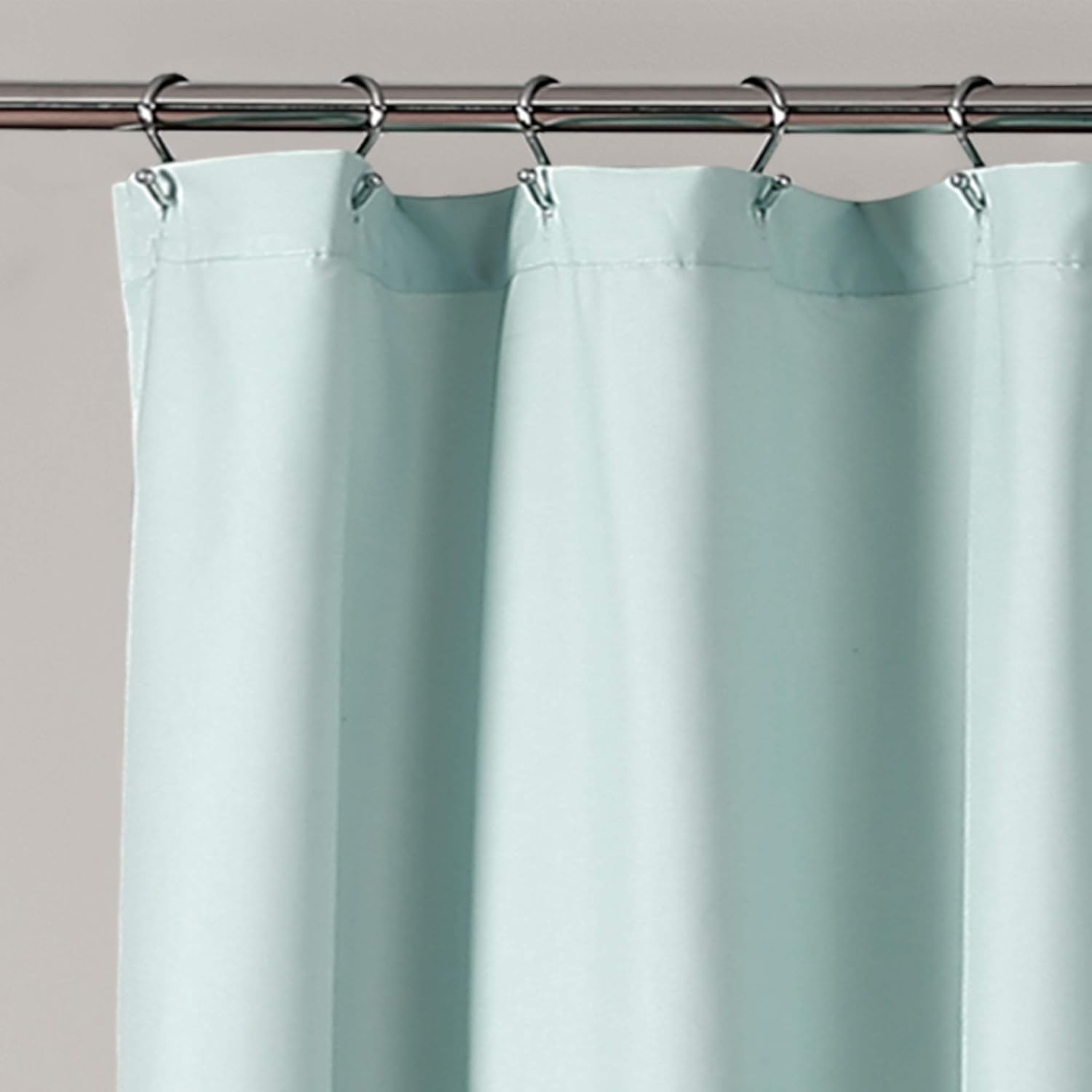 Lush Decor, Cortina de ducha con volantes de encaje azul Ella de 72 x 72 pulgadas