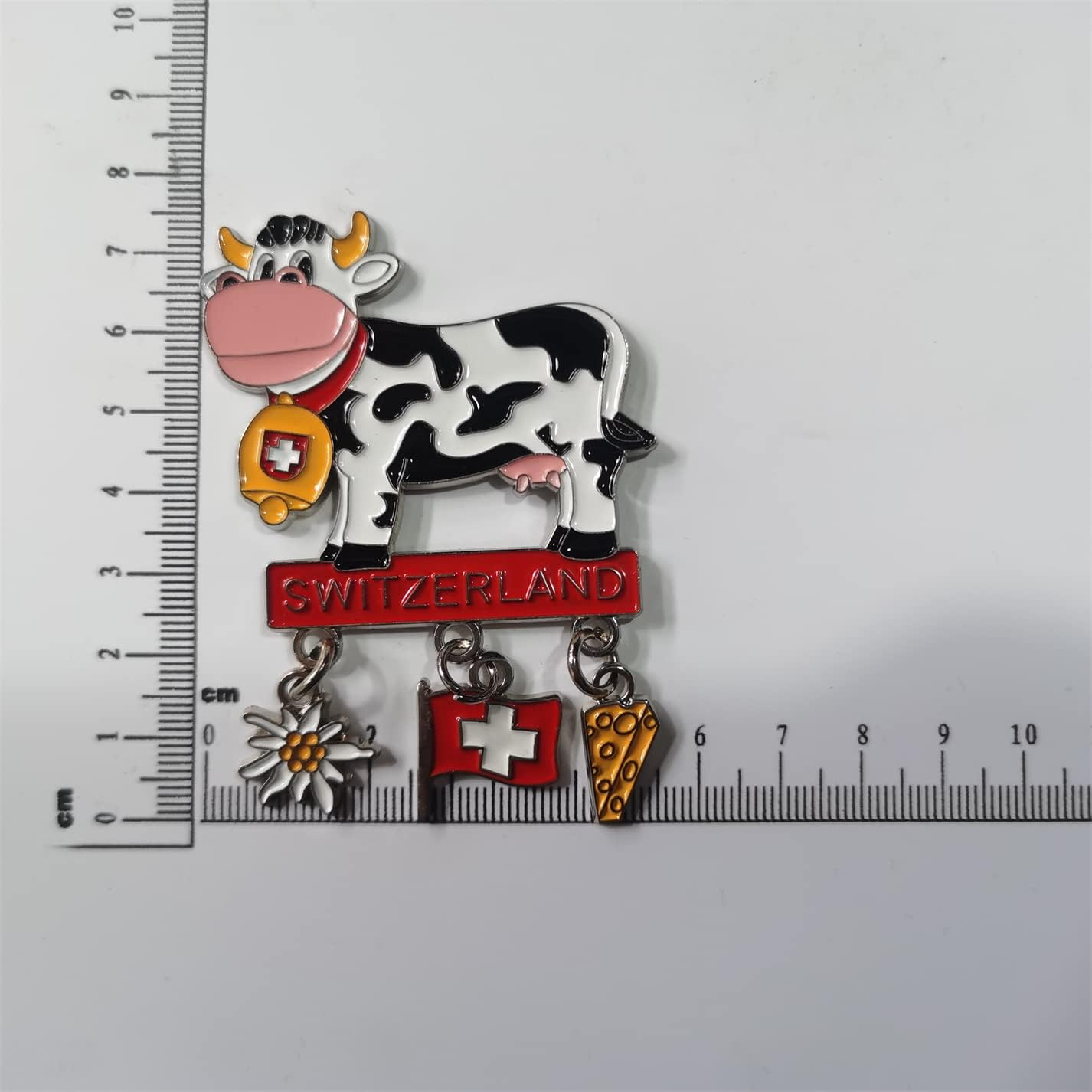 Imán de nevera de vaca 3D de Suiza, regalo de recuerdo, aleación de metal hecho a mano, imán para refrigerador de Suiza, colección de decoración