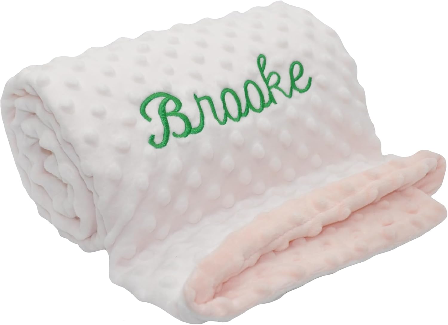 Manta de bebé personalizada, mantas de bebé blancas y rosas unisex, mantas de bebé personalizadas para niños y niñas, manta de bebé personalizada