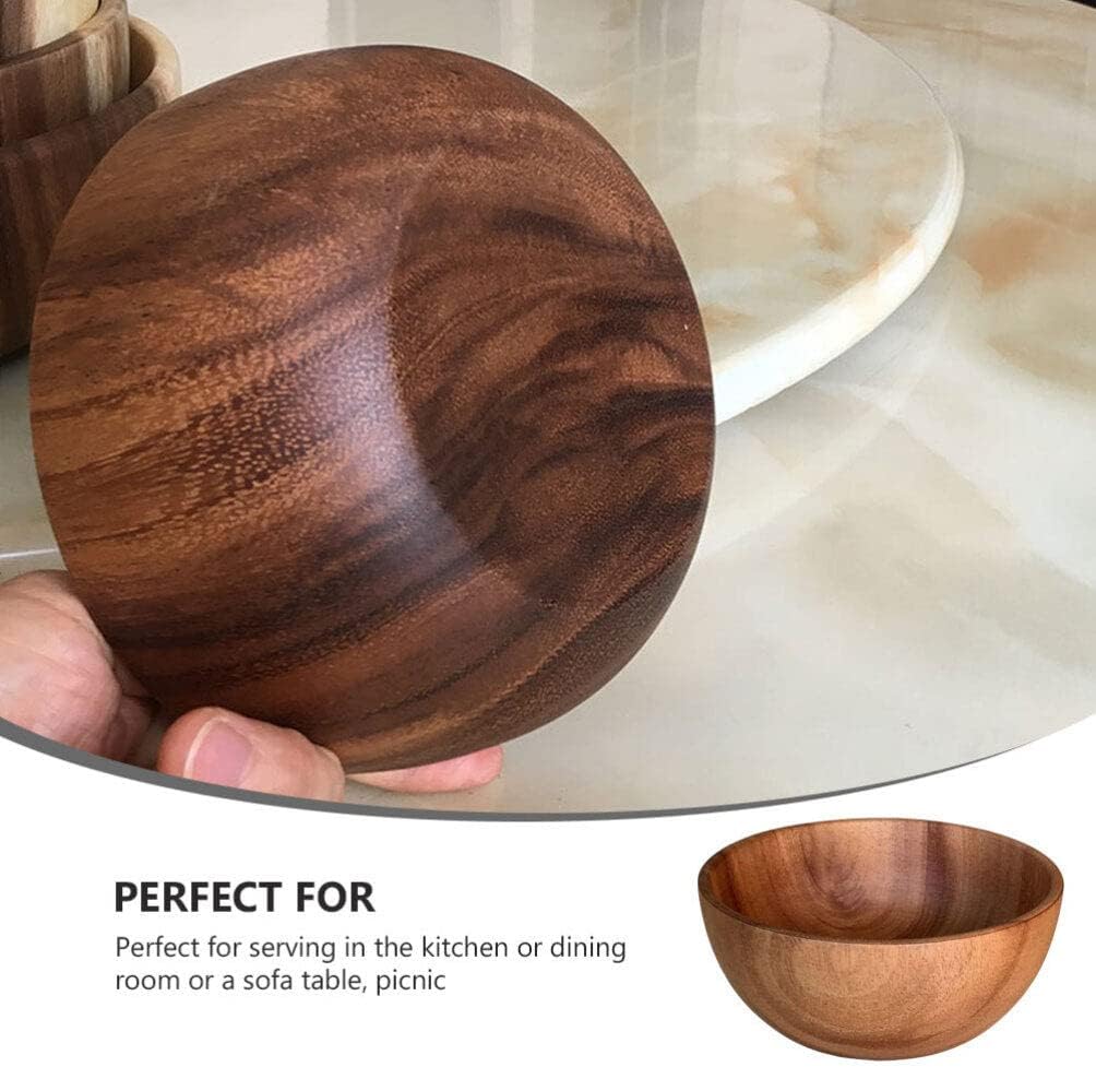 STOBOK Ensaladera de madera para servir aperitivos de madera, recipiente redondo para ensalada para alimentos, frutas, ensaladas y decoración de
