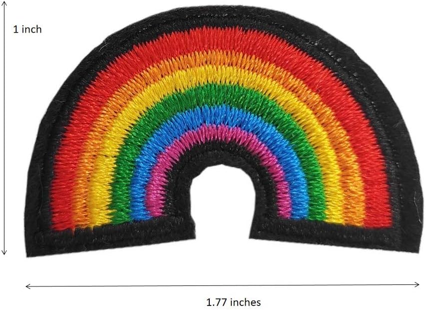 Parches del orgullo del mes del orgullo, gay lesbiana LGBT Rainbow Smile Face bordado para planchar en el juego de 2 piezas