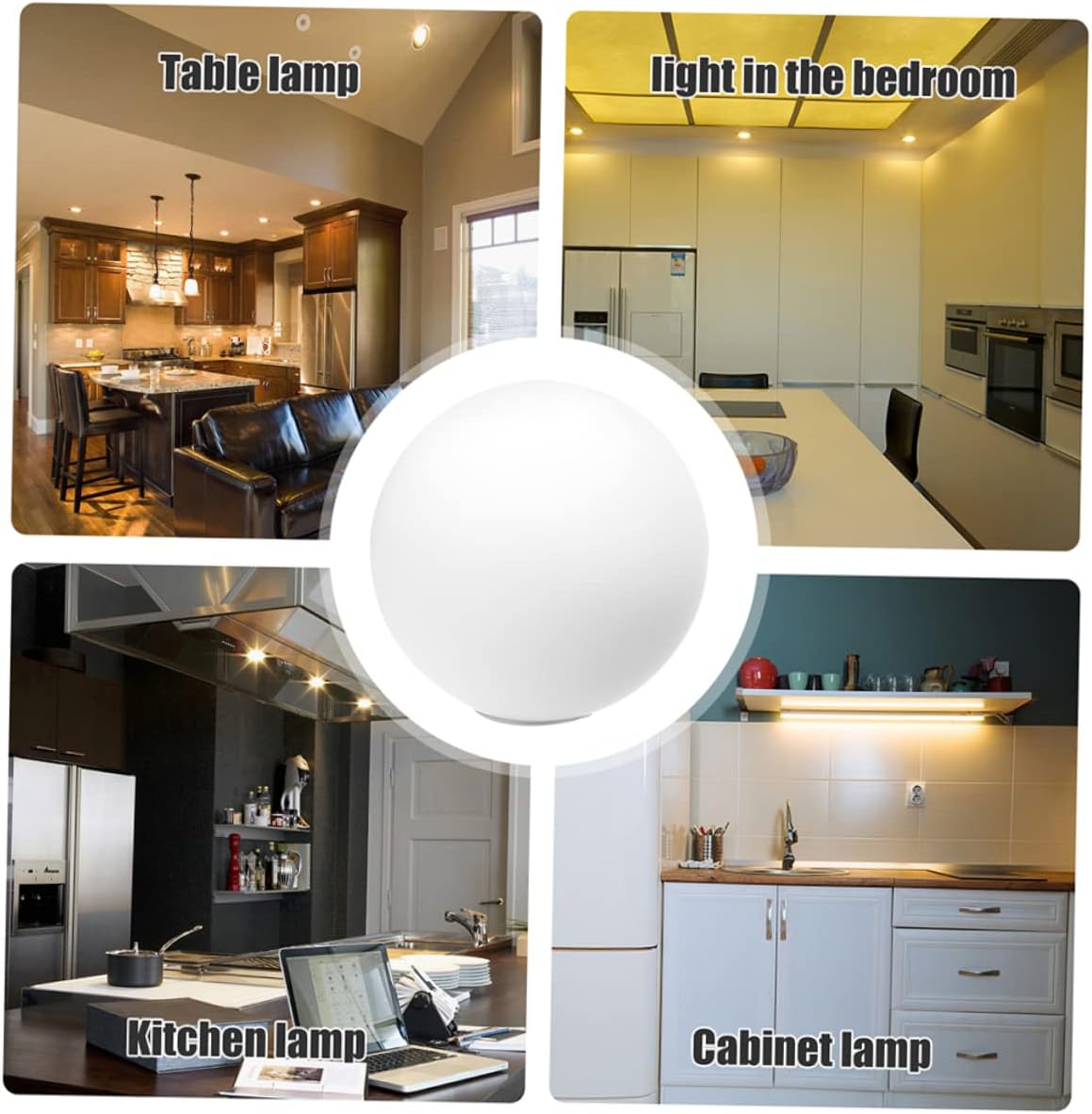 DOITOOL Pantalla de globo de vidrio blanco para mesa de escritorio, luces de pared blancas para exteriores, lámpara de pantalla de globo de vidrio,