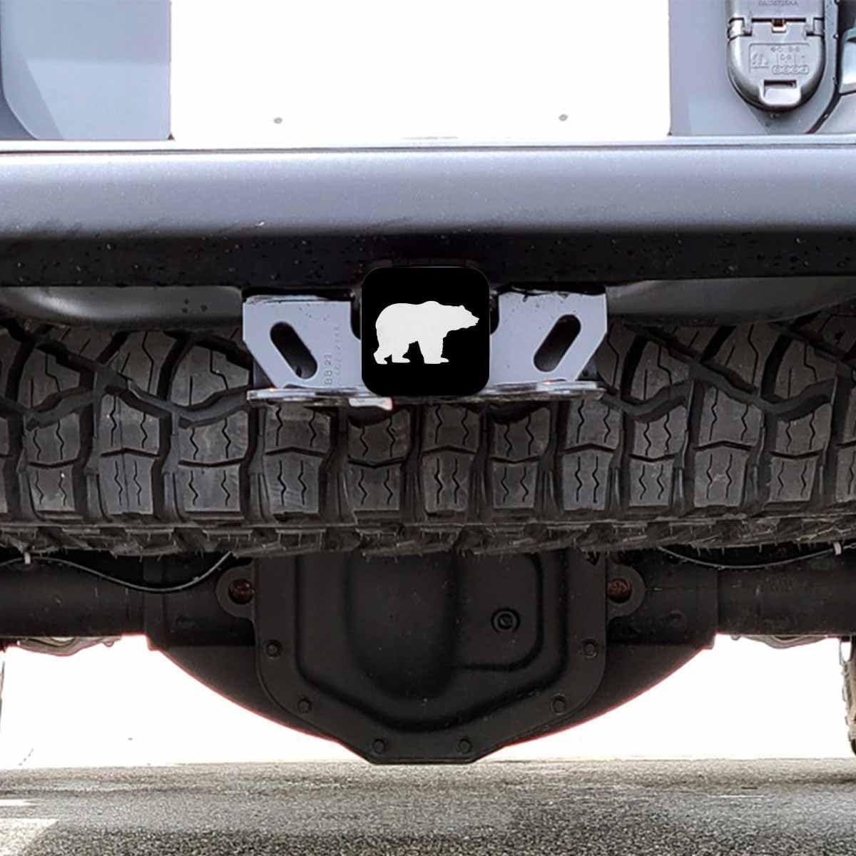 Beabes White Bear – Cubierta de tubo de enganche para receptor de automóvil, diseño de oso de animales para caminar, remolque, cubierta de enganche