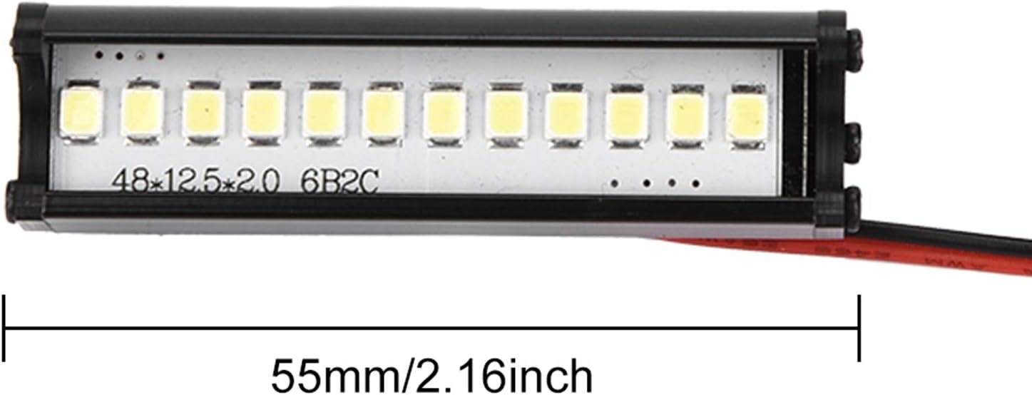 Tbest Barra de luz LED RC, 2.165 in RC Crawler LED Light Bar LED Lámpara 110 RC Parte del coche para TRX4 90046 90048 SCX10 Accesorio de modelo de