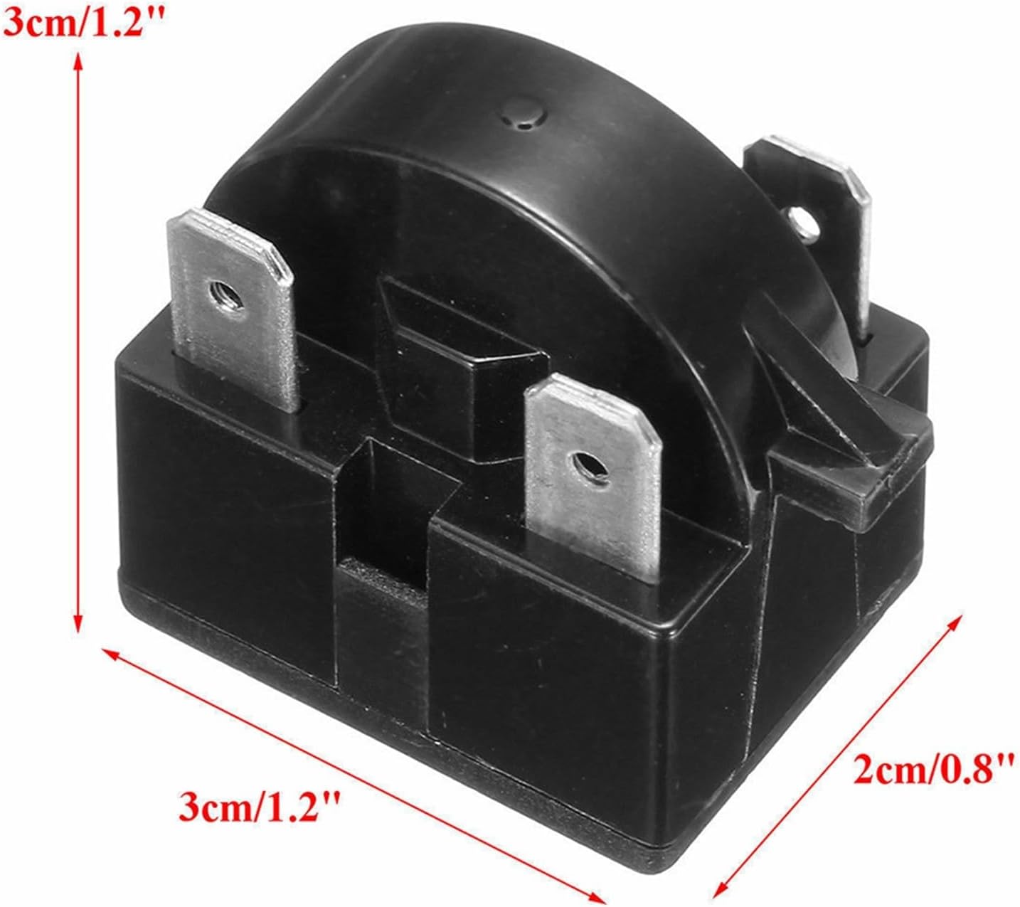 JAMCHE Relé de arranque frigorífico PTC tarter para QP-2-4.7 4.7 3 Pin Vissani Danby Compresor (Talla 12 Ohm)