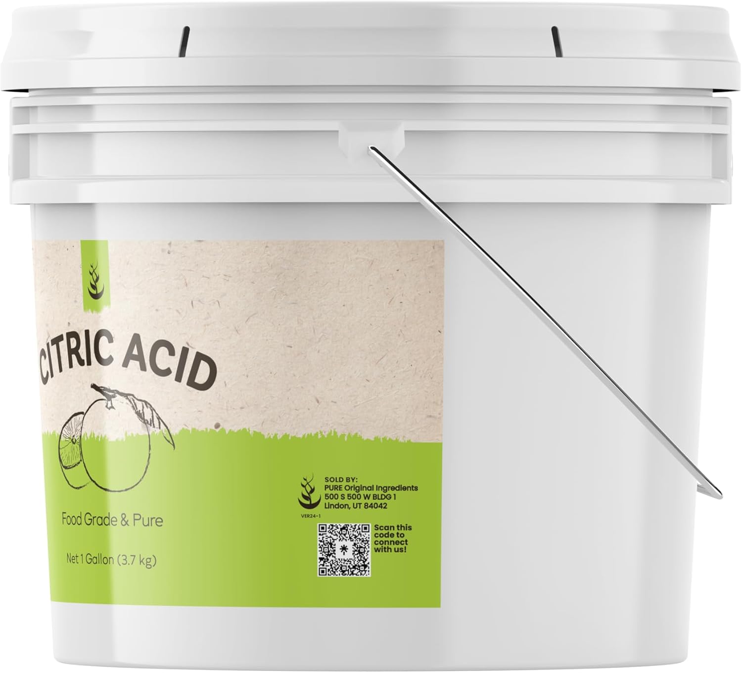 Pure Original Ingredients Ácido cítrico (1 galón) puro y sin diluir, limpiador multiusos, potenciador