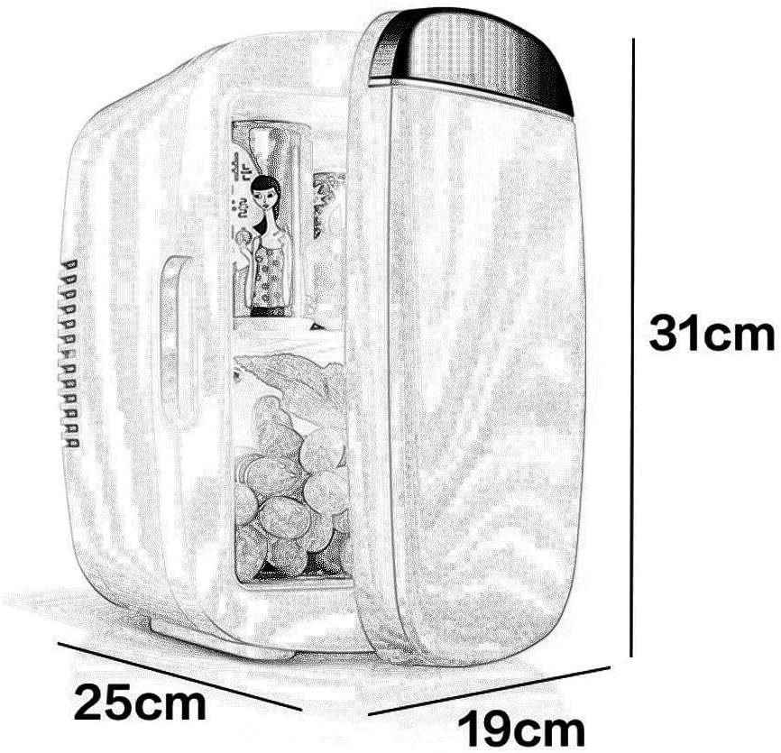 Mini Fridge Mini Fridge Cooler & Warmer 6L Capacity, Compact, Portable And Quiet For Car Home Office Dorm Skincare Cosmetics(ColorWhite) (Pink)