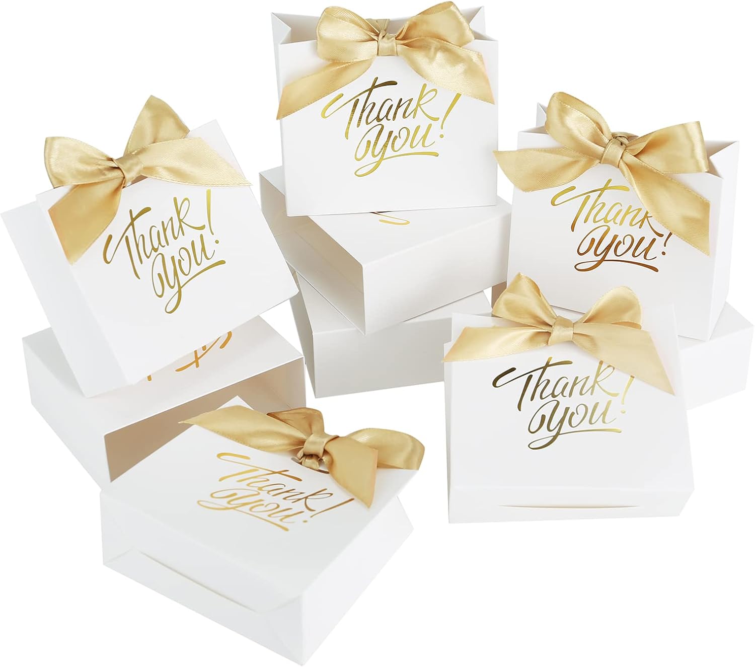 KPOSIYA Bolsas de regalo pequeñas, paquete de 50 bolsas pequeñas de agradecimiento de 4.5 x 1.8 x 3.9 pulgadas, bolsas de regalo de papel blanco,