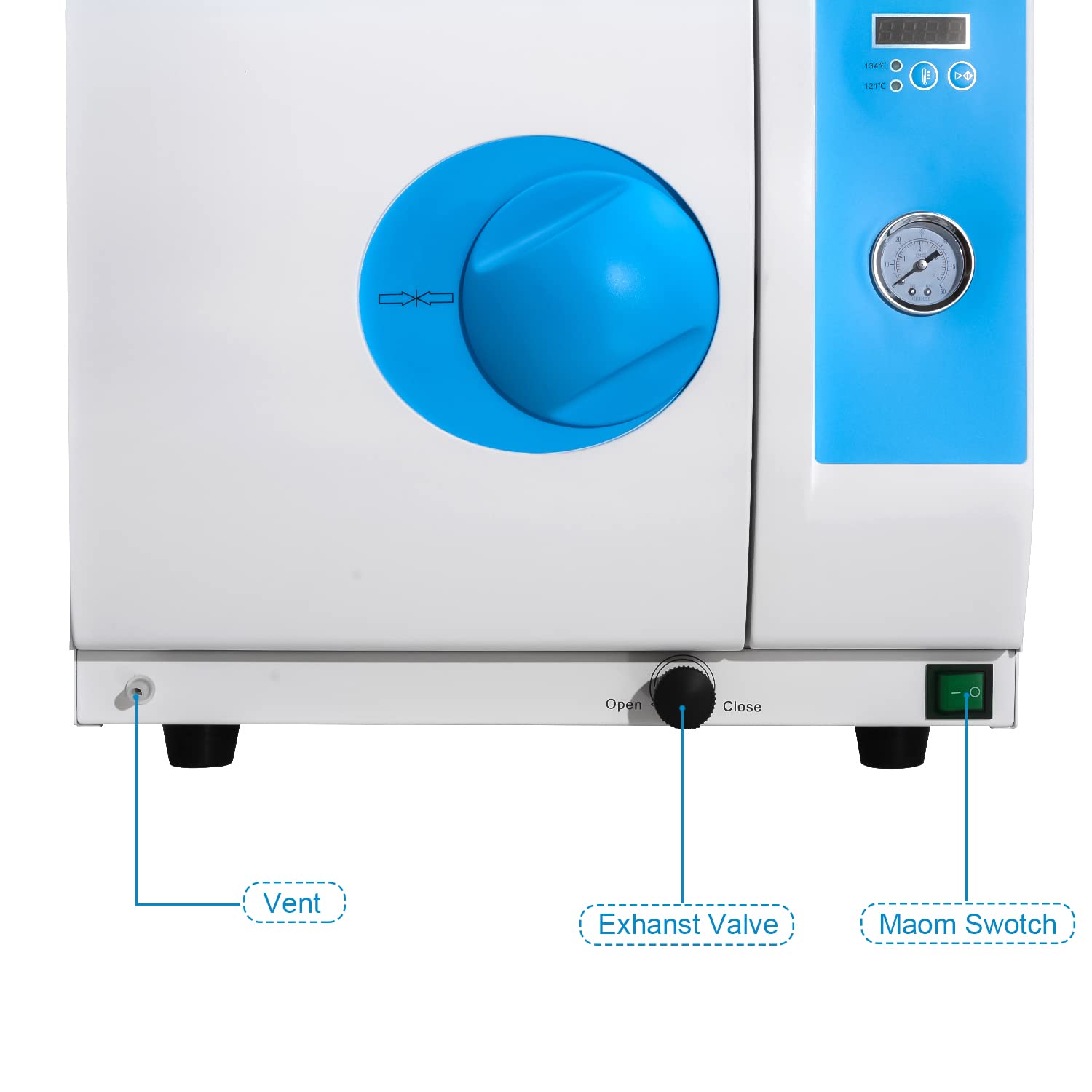 Clase N 18L Esterilizador de vapor semiautomático portátil Esterilizador de autoclave de mesa Esterilizador Digital Pantalla Autoclave Vapor