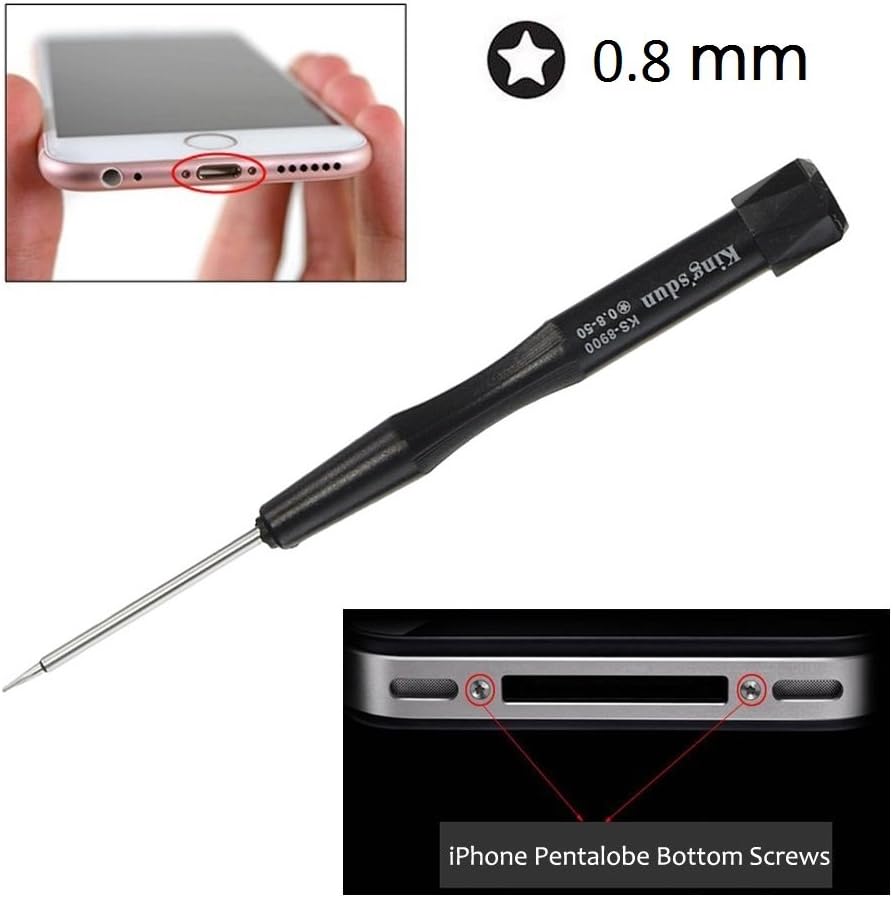 Juego de 3 destornilladores Pentalobe, Uacen 5 Point 0.8 1.2 1.5 Juego de destornilladores de precisión o P2 P5 P6 o TS1 TS4 TS5 para Apple iPhone,