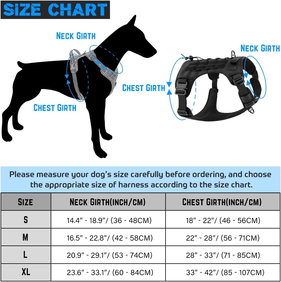 Plutus Pet Arnés táctico para perro, hebillas de metal, chaleco para perro de servicio sin tirones con asa, arnés militar ajustable para perro con