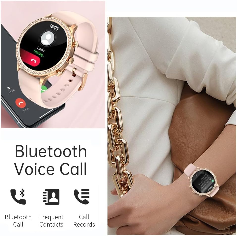 Reloj inteligente para mujer, para hacer o responder llamadas, salud femenina, frecuencia cardíaca, presión arterial, monitor de oxígeno en sangre,