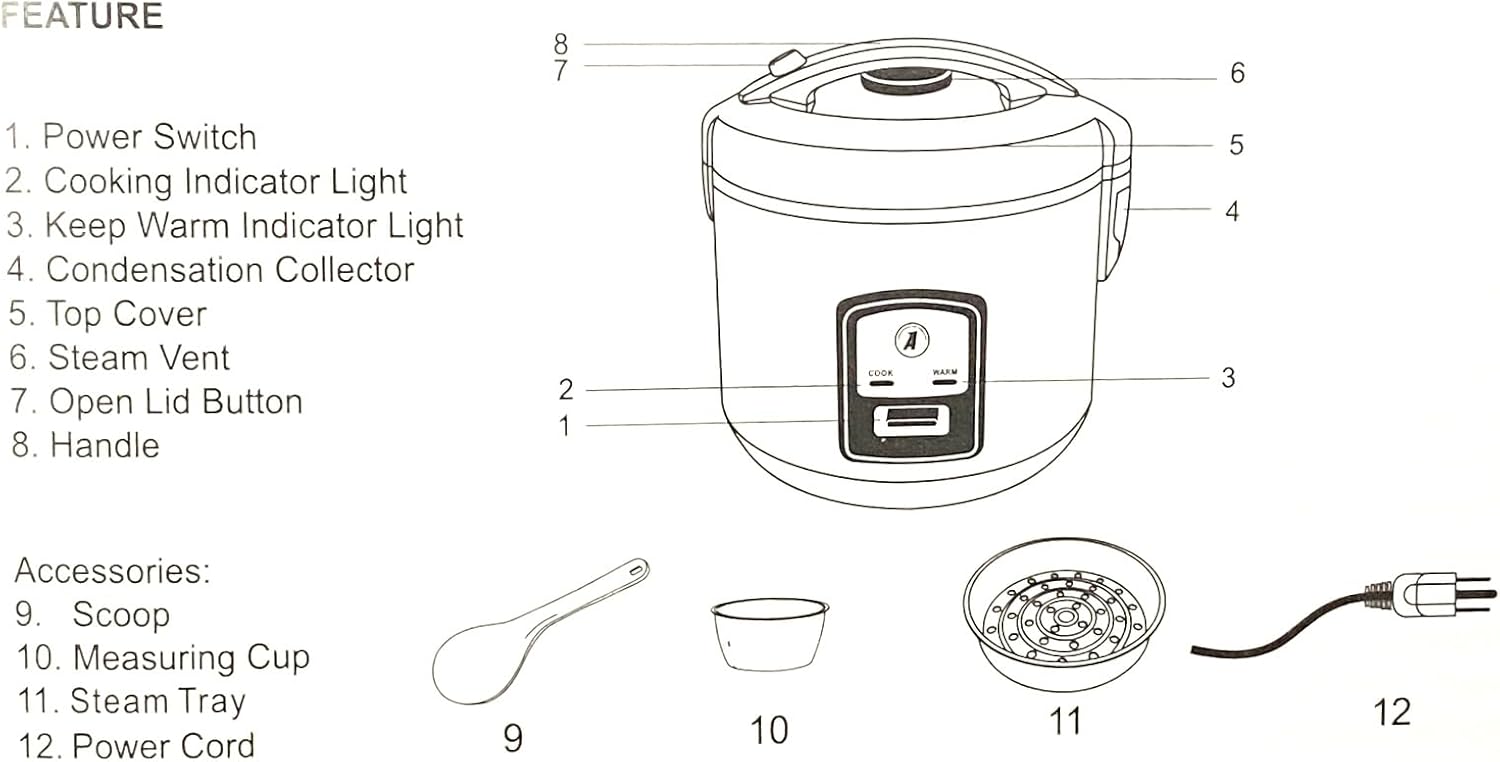 Arrocera automática para hacer un delicioso arroz esponjoso que puede cocinar todo tipo de arroz  Olla extraíble para una limpieza rápida y fácil