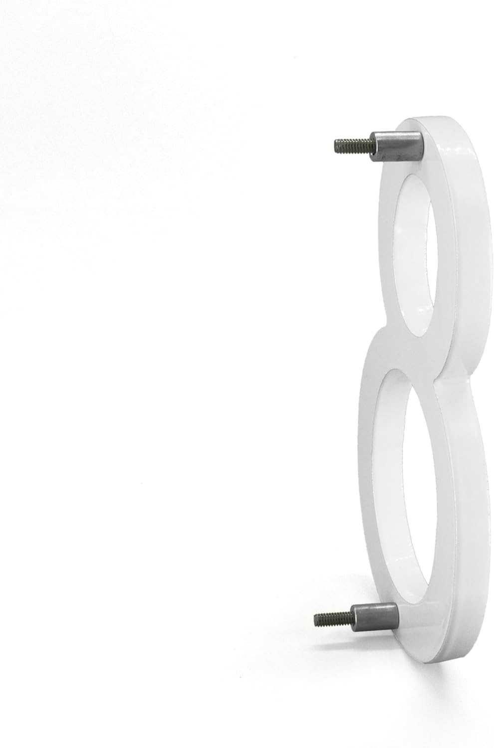 Montague Metal Products MHN-06-F-WE1-8 Números de casa de dirección flotantes modernos de aluminio cepillado sólido, 6 pulgadas, blanco recubierto