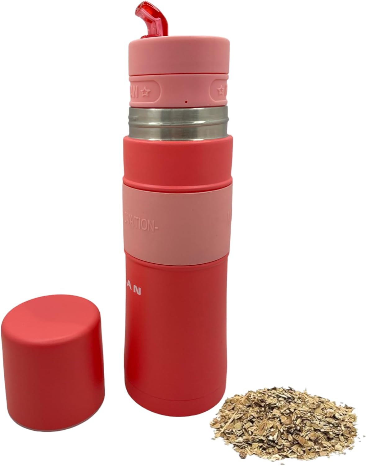 ROLAN – Automatización de acero inoxidable Self Drink Mate – Termos, Mate Cup y Bombilla todo en uno, Mate Yerba en cualquier lugar sin esfuerzo,