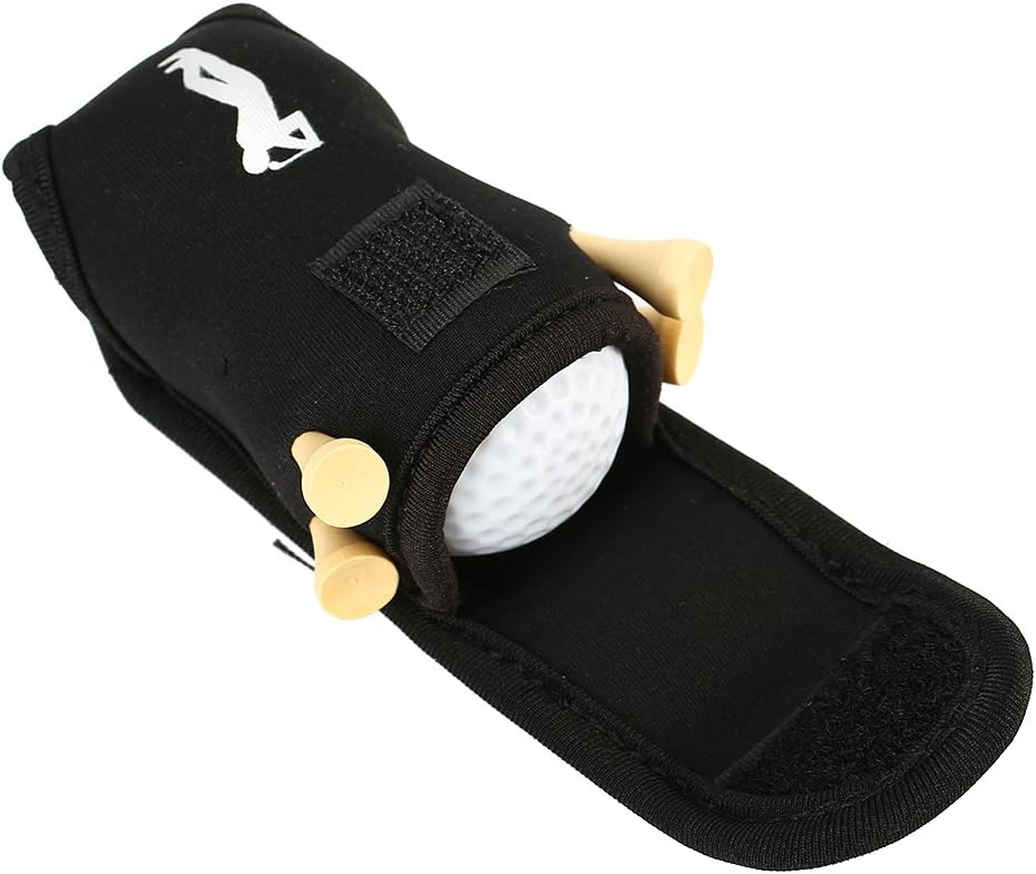 Tbest 3 colores portátil bolsa de golf bolsa pequeña cintura almacenamiento paquete incluye 2 bolas y 4 camisetas (azulnegro)