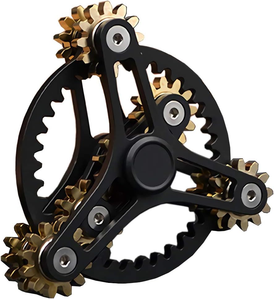 Fidget Spinner de latón puro, engranajes, giroscopio, juguete de metal para bricolaje de mano, giros de mucho tiempo, meditación EDC, enfoque,