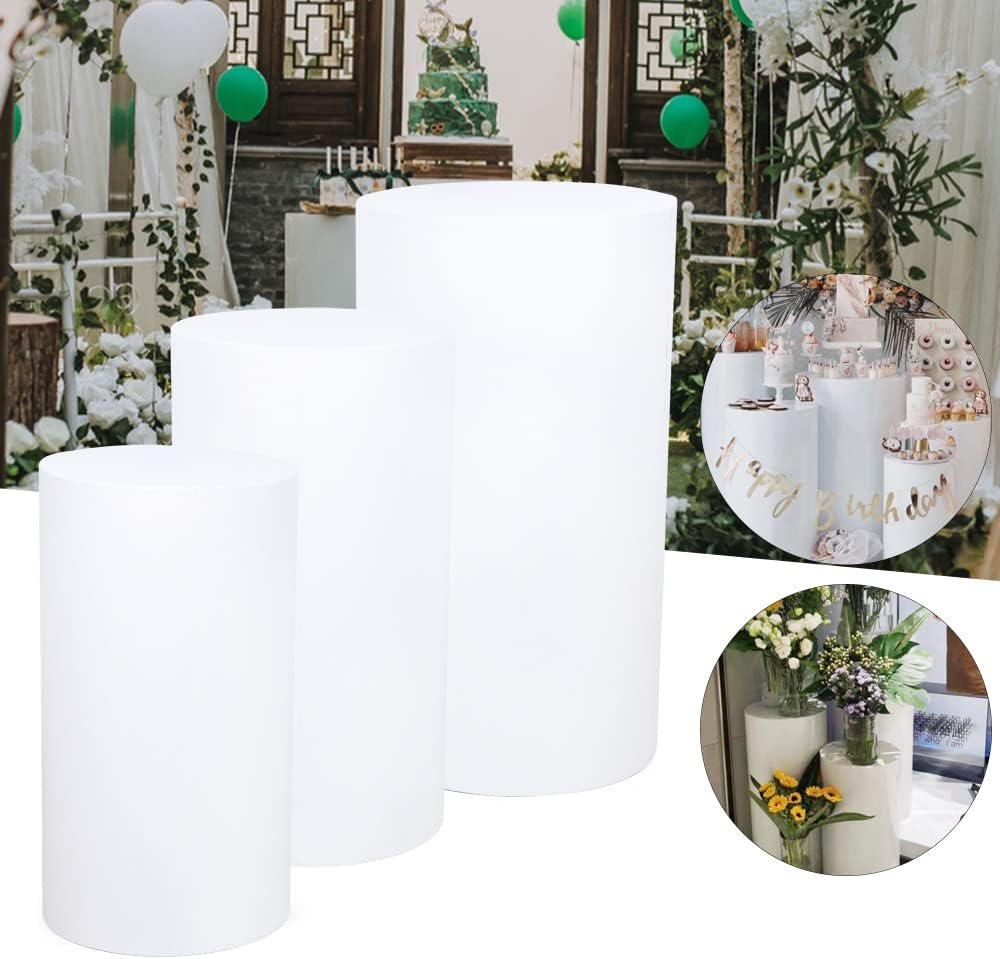 OCASAMI Soportes cilíndricos para fiesta, 3 piezas, soportes de pedestal cilíndrico para fiestas, soporte de pedestal para decoración, soporte de