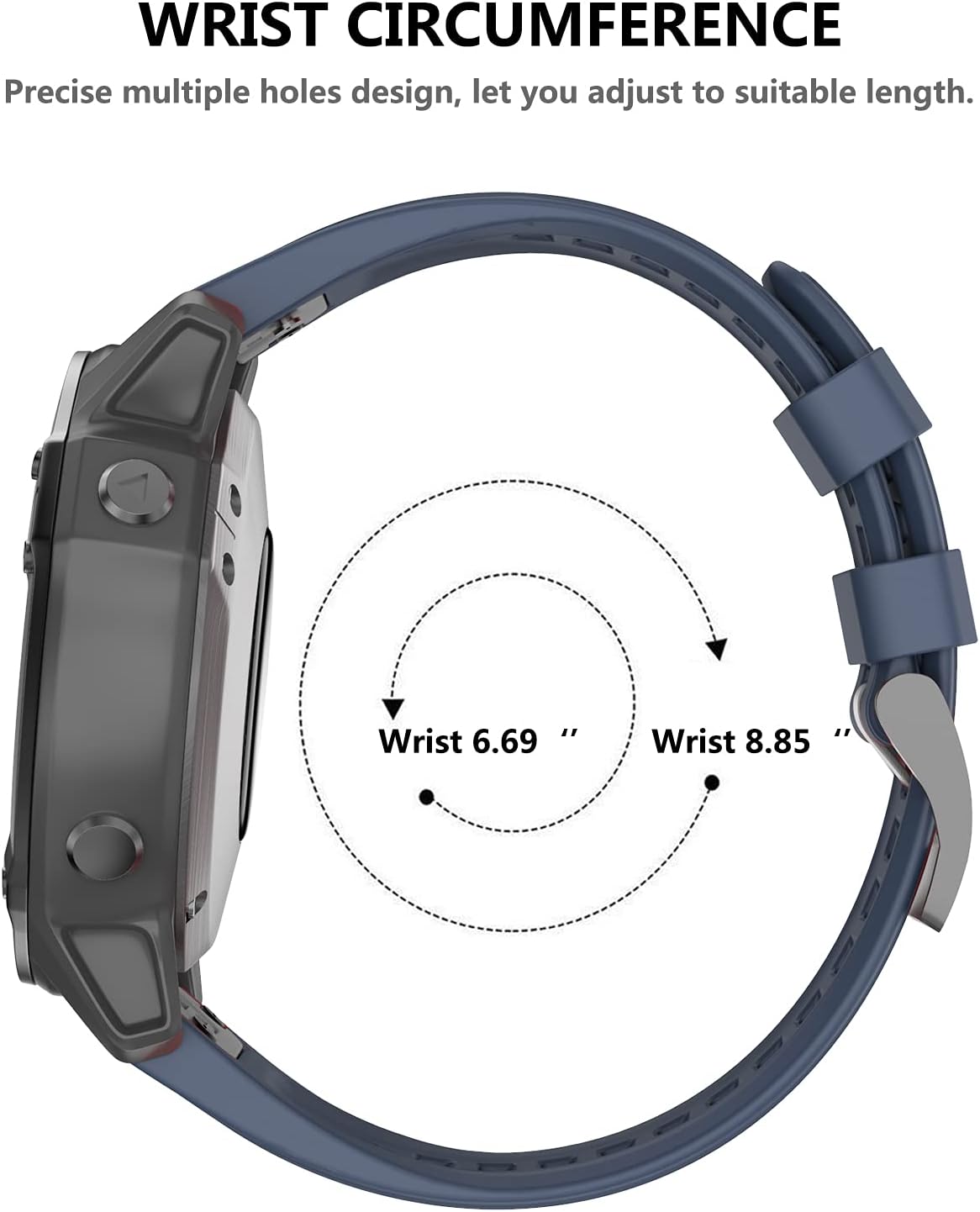 OVERSTEP Correa de reloj compatible con Garmin Fenix 5, bandas de silicona suave de 0.866 pulgadas para reloj inteligente Fenix 6Fenix 7Fenix 5