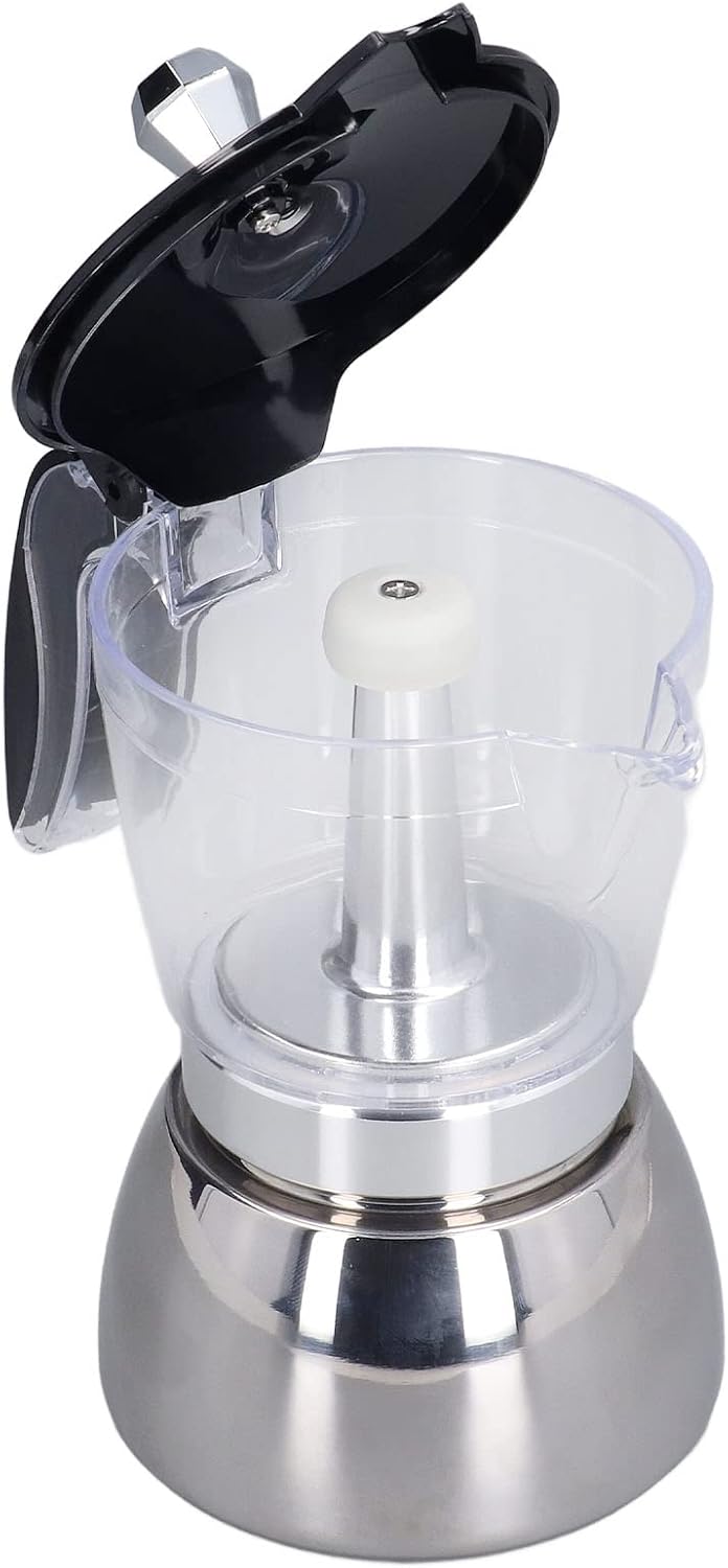 Cafetera, cafeteras Keurig, cafetera, olla Moka Pot 6 tazas, cafetera italiana de acero inoxidable, cafetera con tapa ABS transparente para cocina,