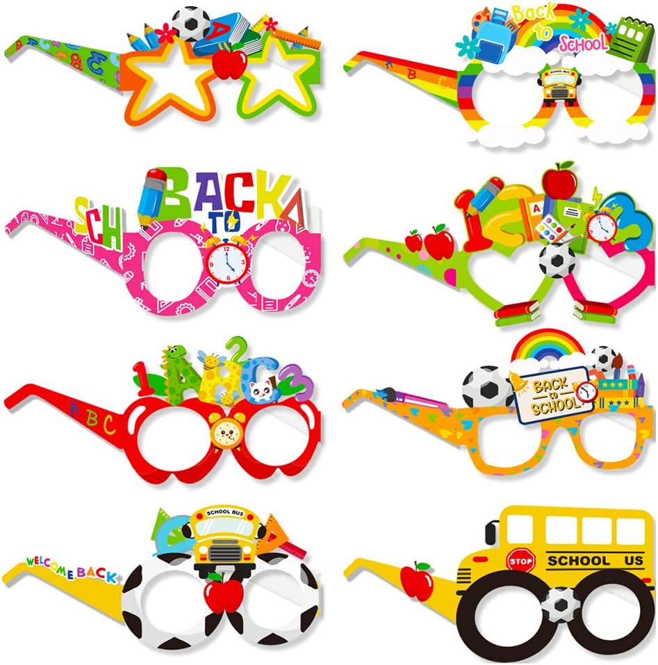 12 PCS Back to School Eyeglasses Fancy Welcome Back to School Headband First Day of School Eyeglasses