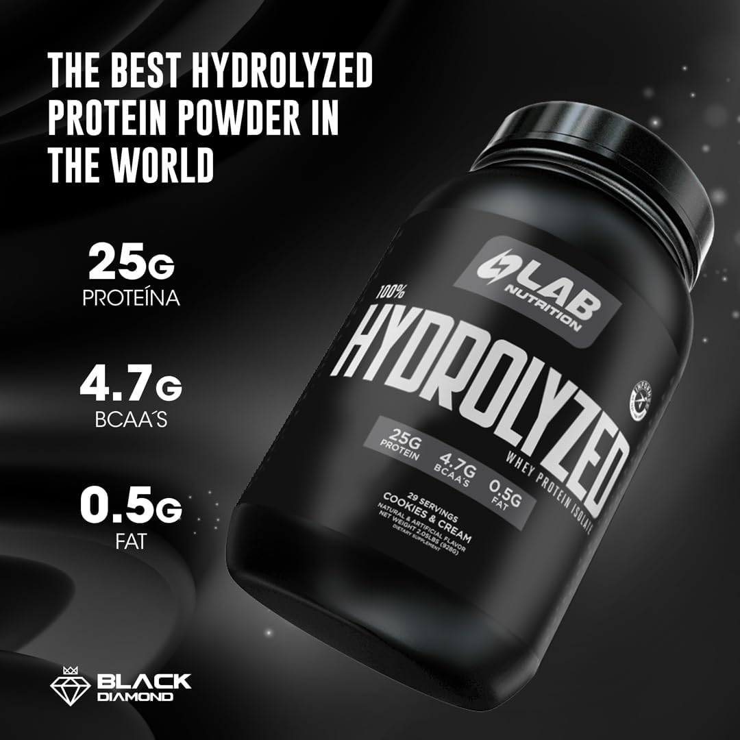 Aislado de proteína de suero 100% hidrolizado (2 libras, sabor a chocolate) 0.88 oz de proteína, desarrolla músculo, crecimiento muscular magro,