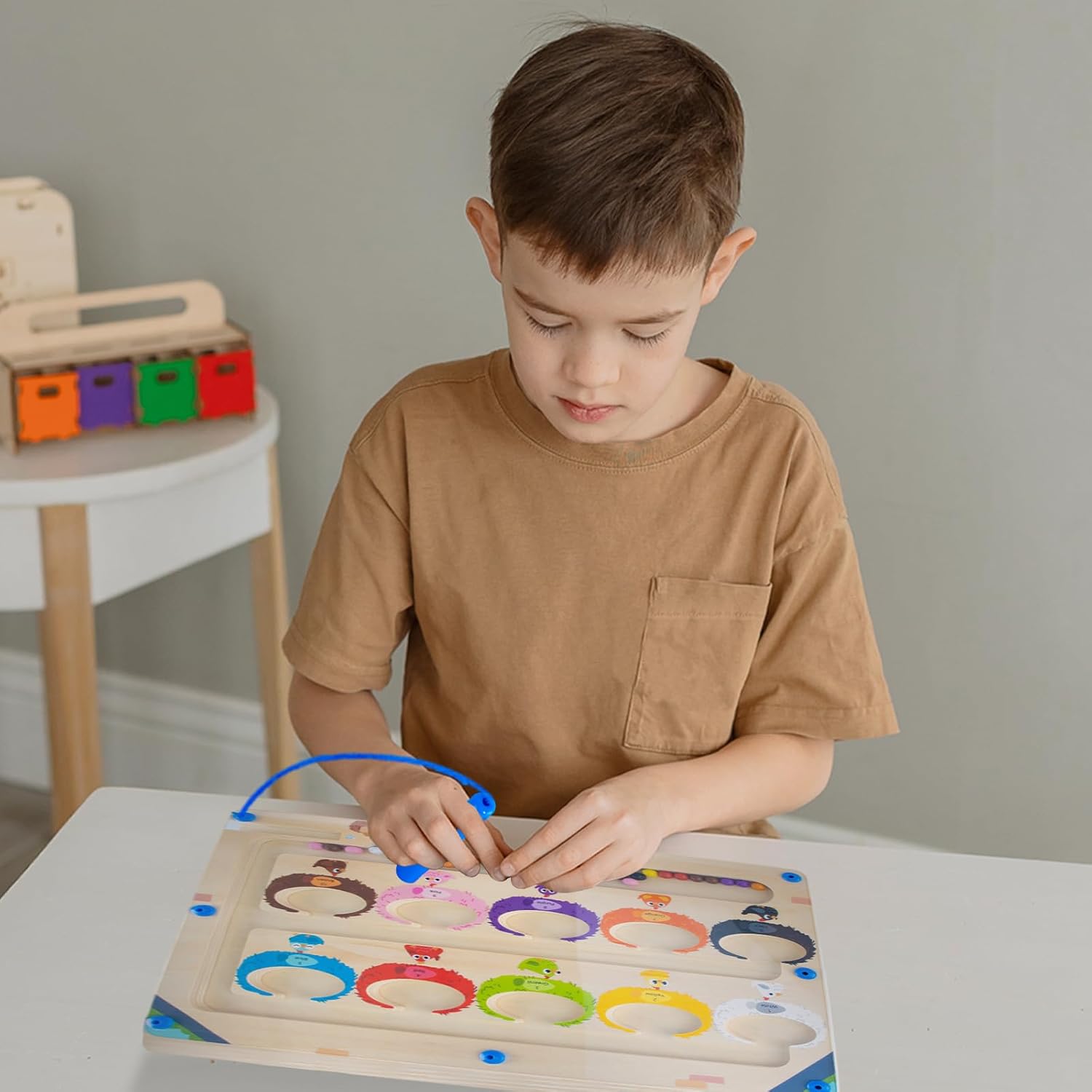 Juguetes para niños, juguetes de Navidad para niños, juguete educativo para niños, juguete magnético de madera, juguetes de clasificación de