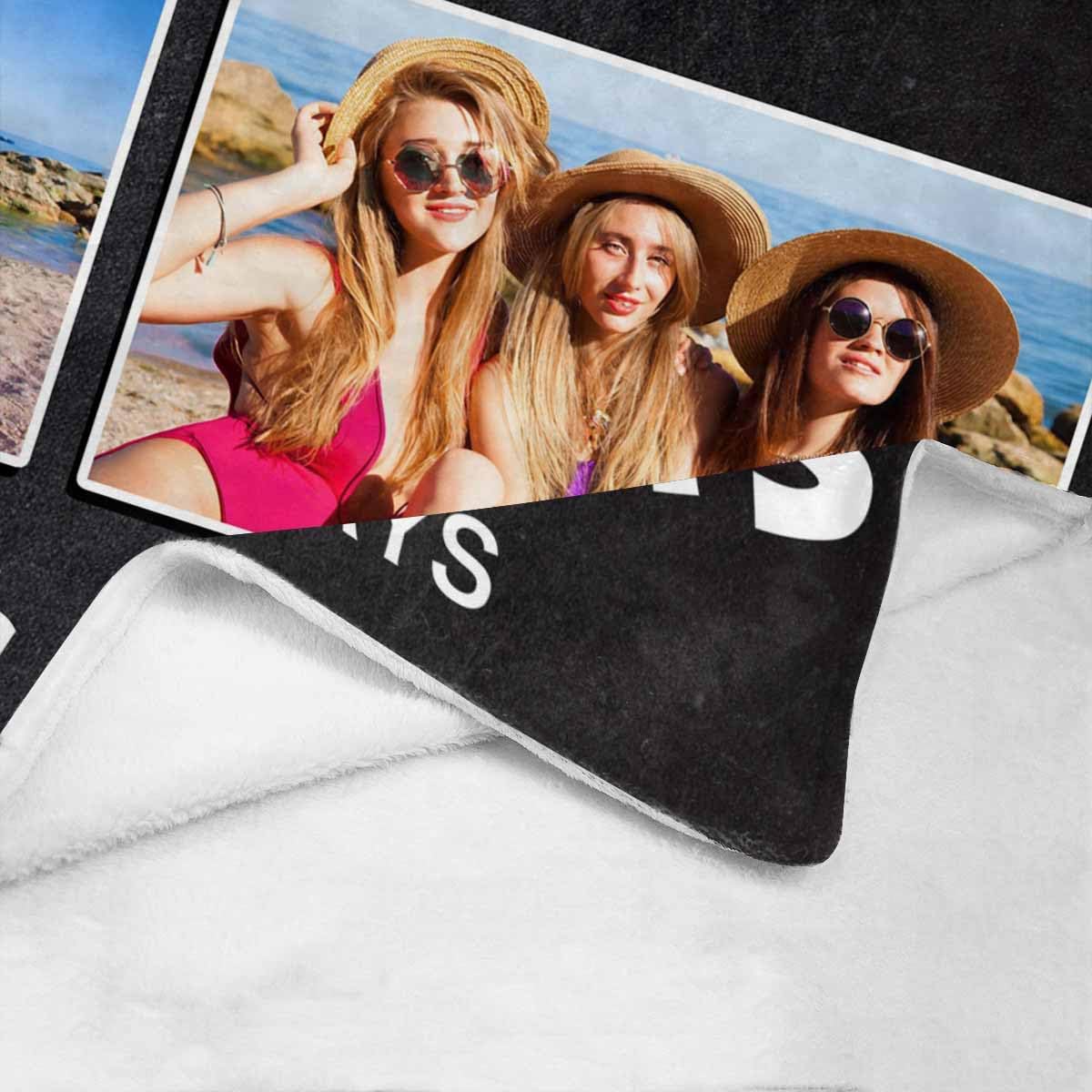 Manta personalizada con fotos de mejor amiga para hermana, 5 fotos, color negro, manta personalizada para mejores hermanas, para regalos de