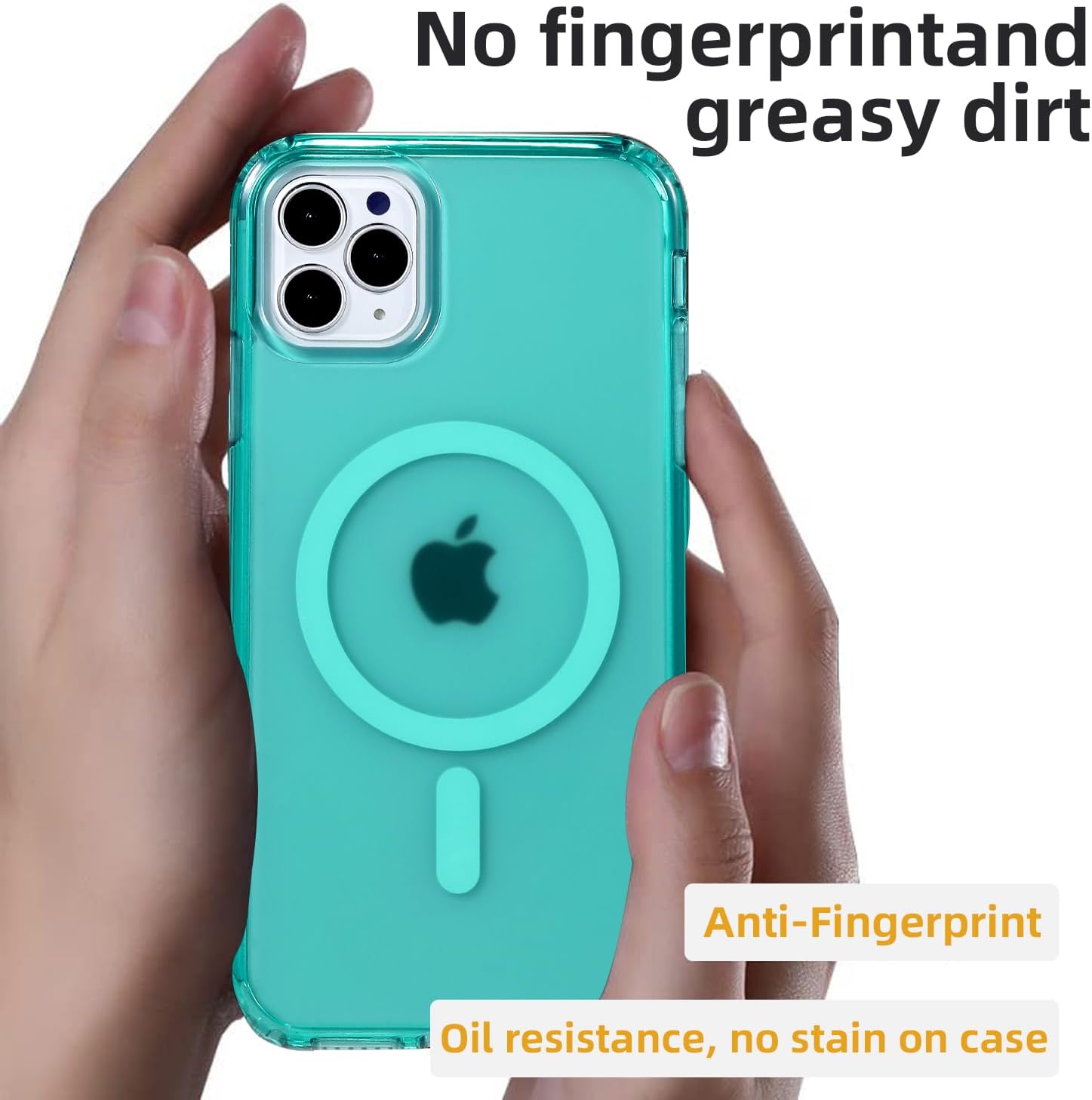 Funda magnética para iPhone 11 Pro probada contra caídas de grado de 10 pies y compatible con MagSafe parte trasera translúcida mate, antihuellas,