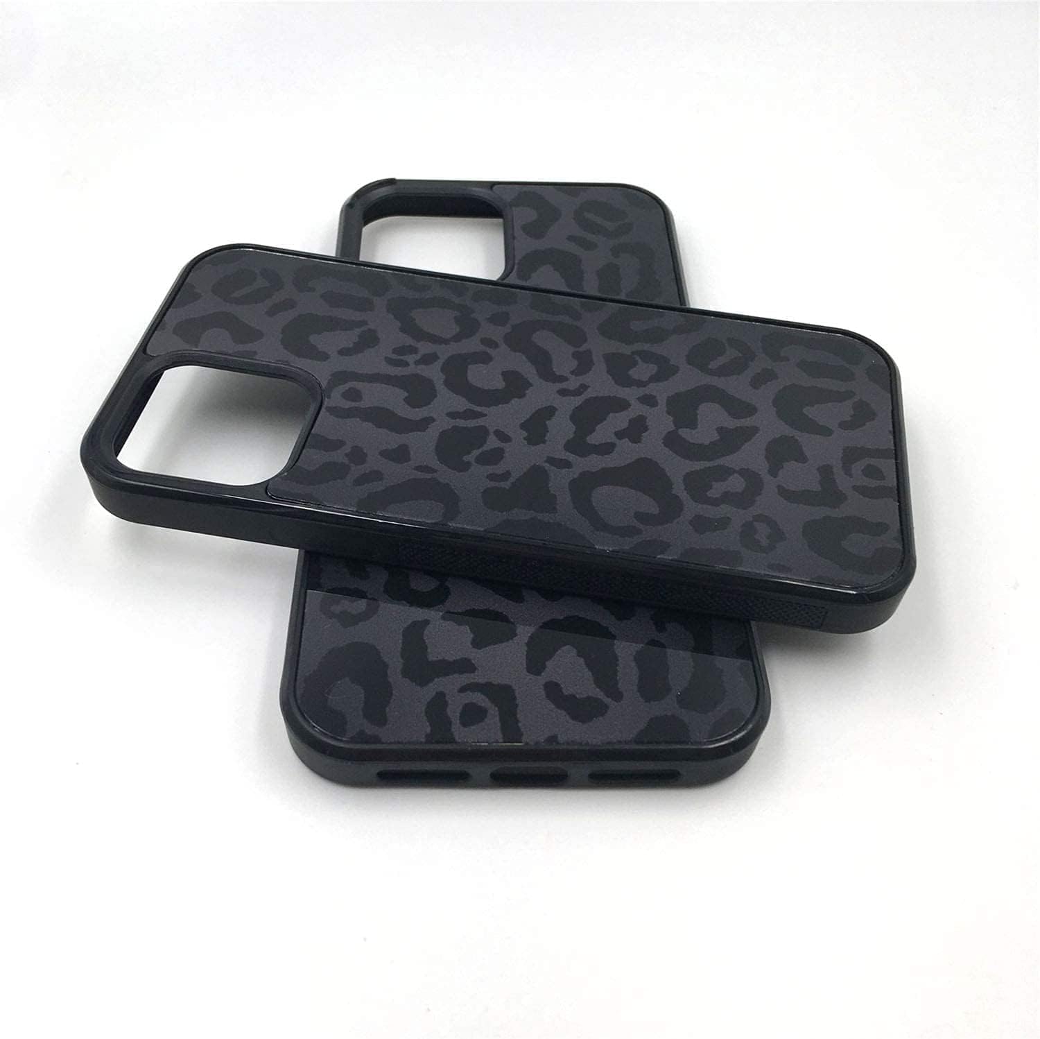 Funda compatible con iPhone 13 (2021) de 6.1 pulgadas, piel de animal de guepardo y leopardo negro, funda protectora delgada y suave de TPU negro +