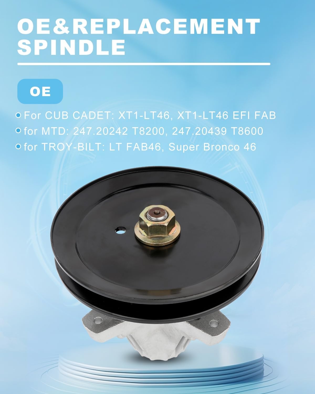 Conjunto de husillo para Cub Cadet para MTD para Troy-Bilt 618-06977 618-06977A 918-06977 918-06977A, para Oregon 82-105, para Stens 285-700 Paquete