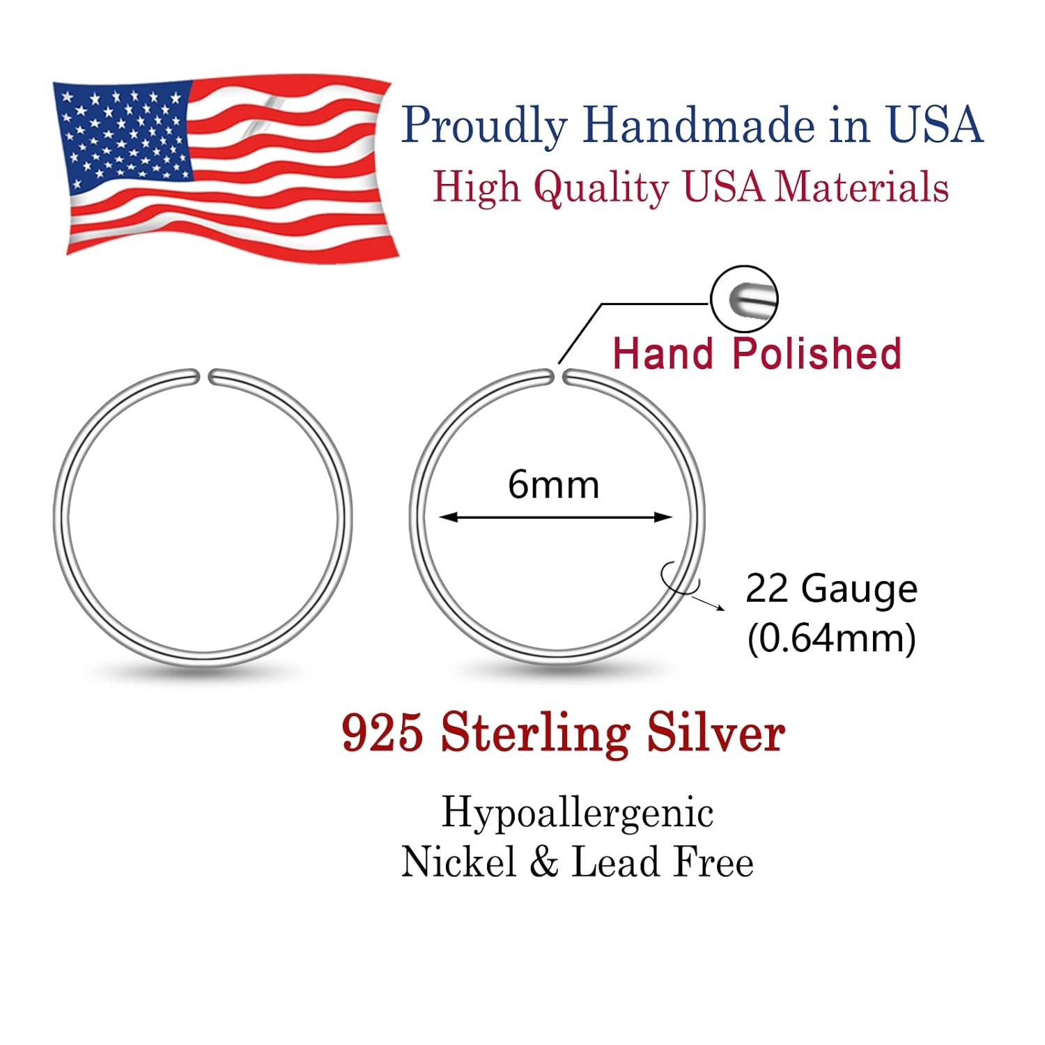 925 Sterling Silver Cartilage Helix Tragus Earring Small Huggie Hoop Earrings for Women Piercing Jewelry