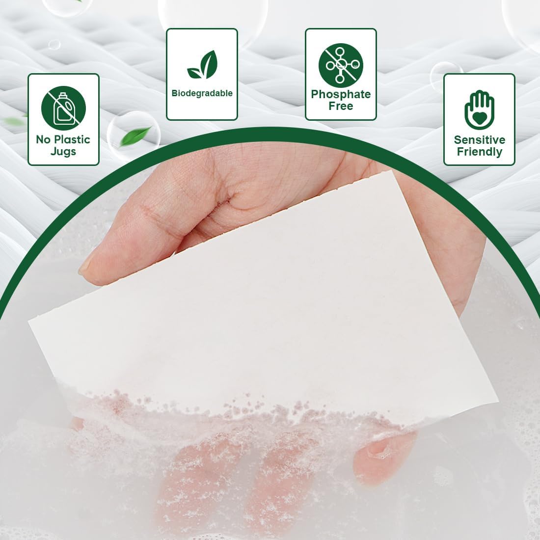 AIDEA Hojas de detergente para ropa, aroma fresco (60 cargas), 30 hojas, detergente ecológico, sin jarra de plástico, hojas de lavadora, hojas de