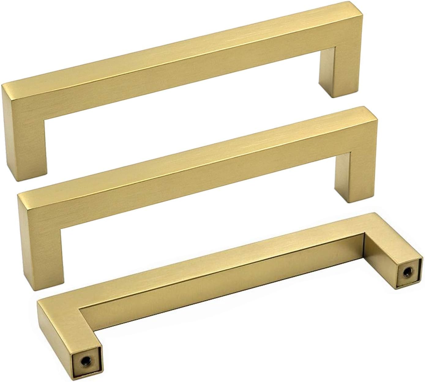 Goldenwarm LSJ12GD128 – Manijas de latón cepillado de 5 pulgadas para armarios, tiradores de barra modernos para muebles y cajones, paquete de 5