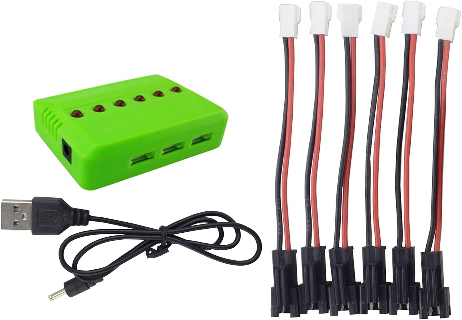 Batería Li de 6 piezas de 3.7 V 500 mAh con cargador 6 en 1 para DE35 DE38 DE40 DE50 TB202 TB201 TM201 TM202 TC141 doble cara Tumbling Stunt RC Car